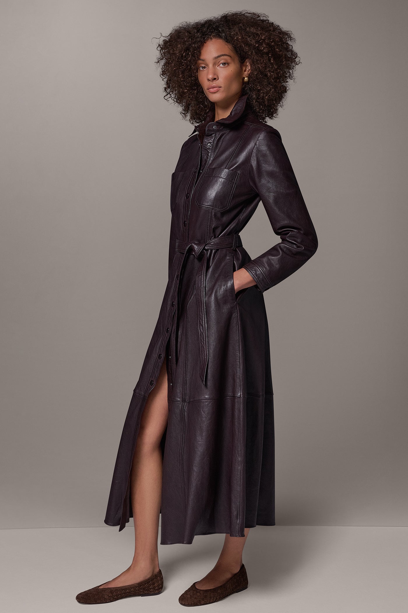 LEATHER SNAP FRONT DUSTER VIEW 4