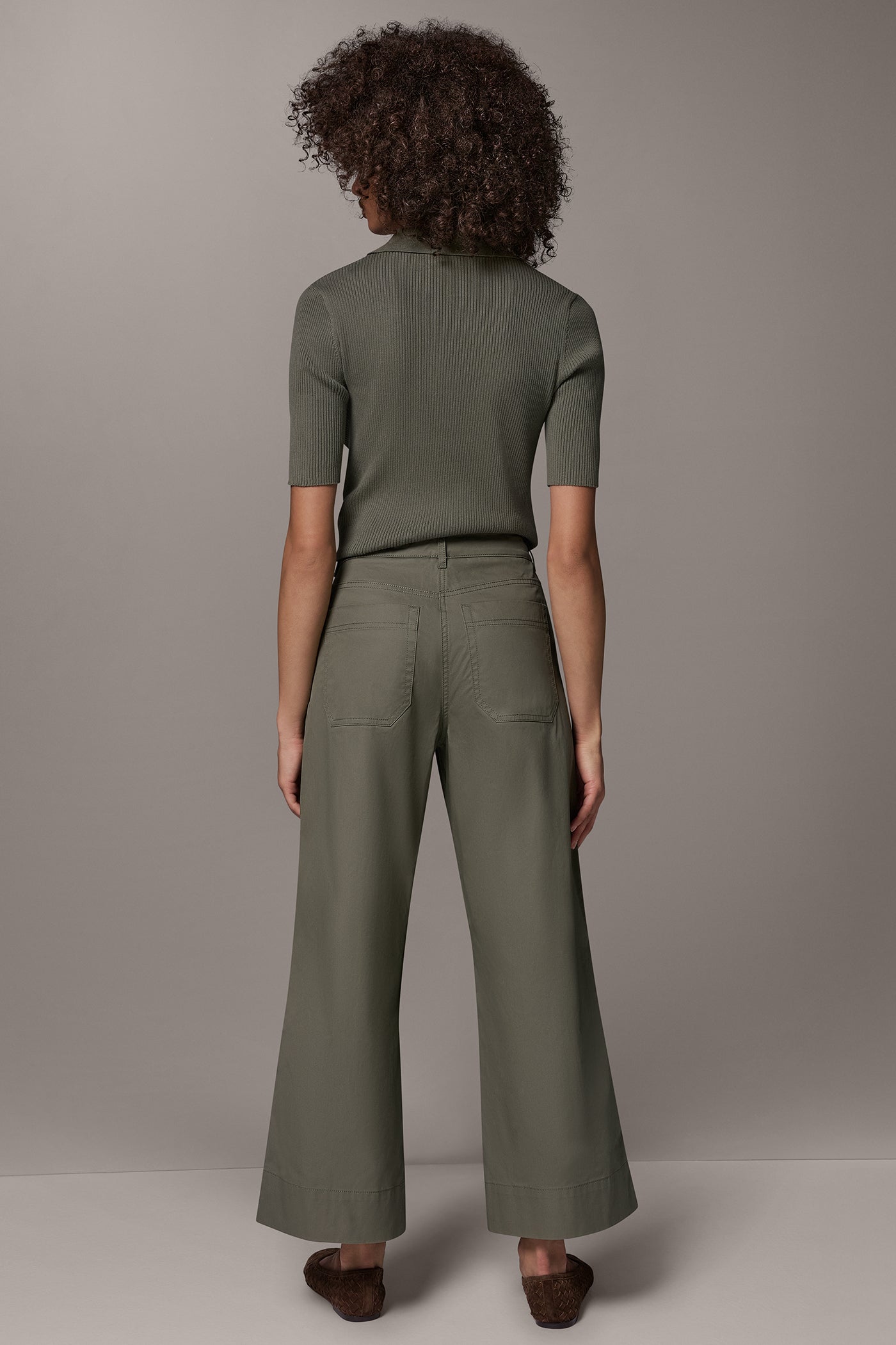TWILL MID RISE PIN TUCK PANT VIEW 7