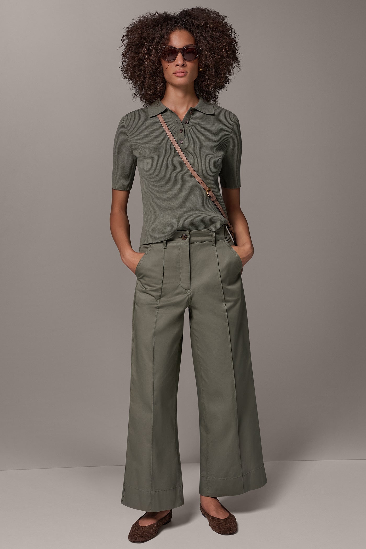 TWILL MID RISE PIN TUCK PANT VIEW 8