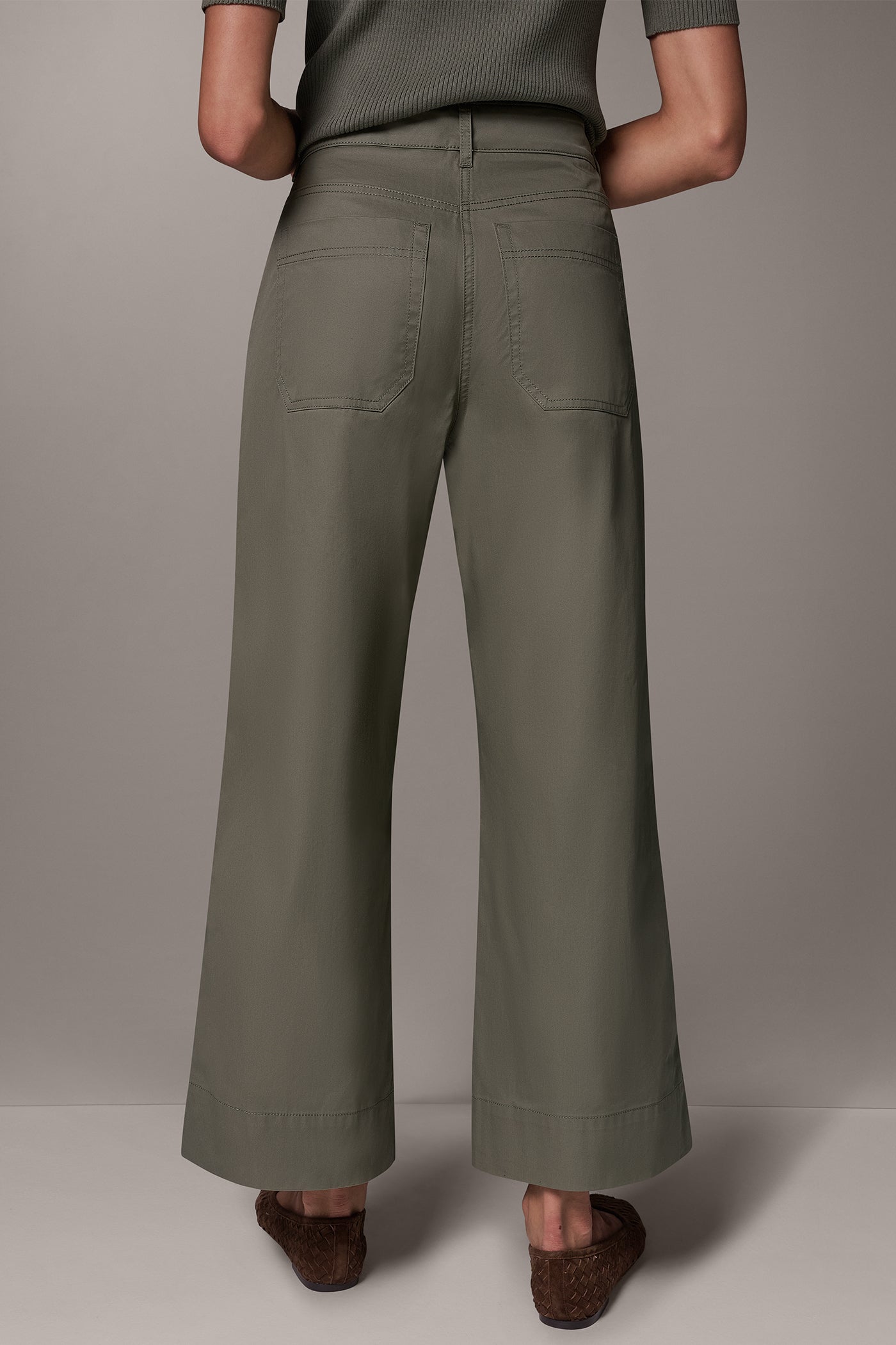 TWILL MID RISE PIN TUCK PANT VIEW 3