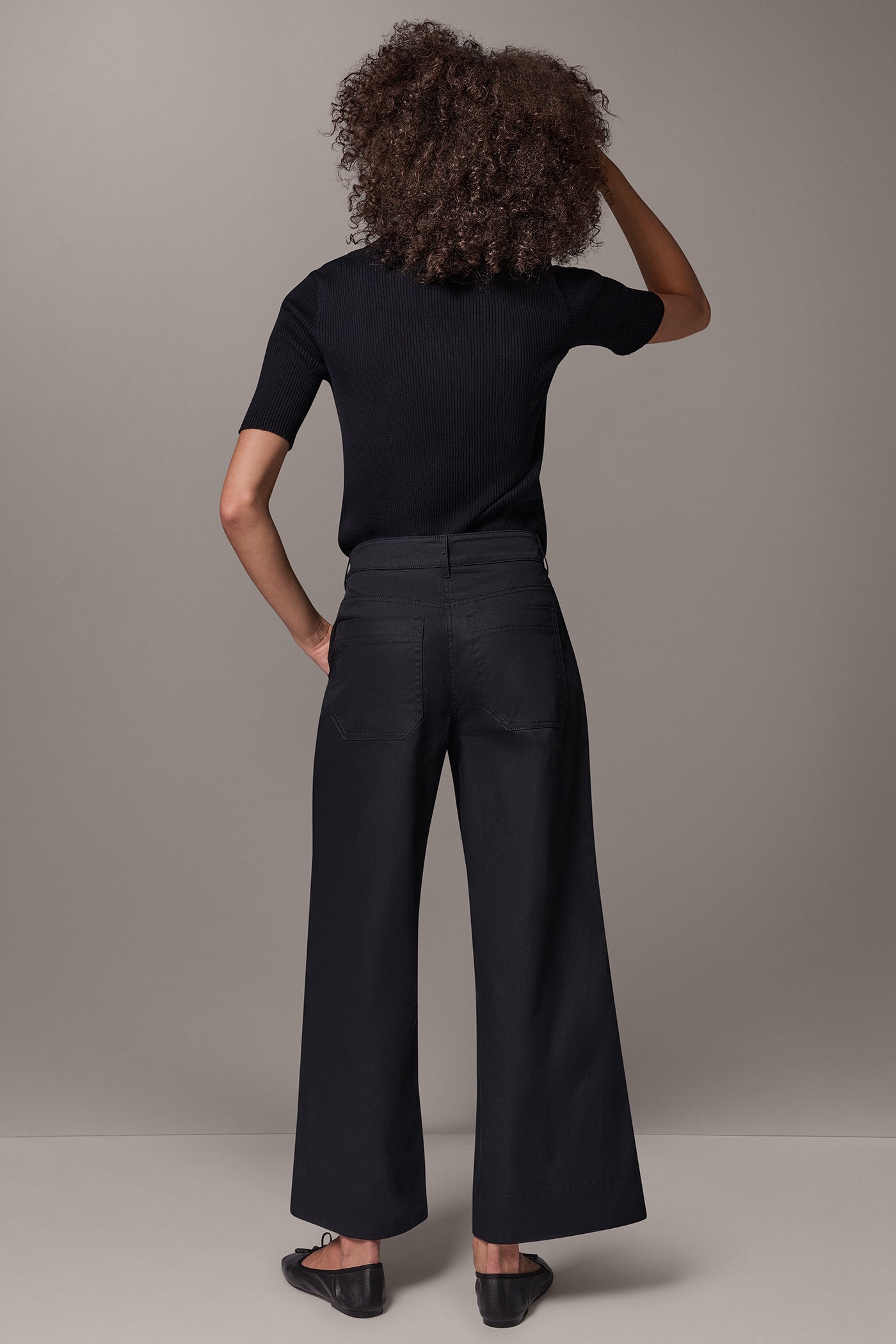 TWILL MID RISE PIN TUCK PANT VIEW 7