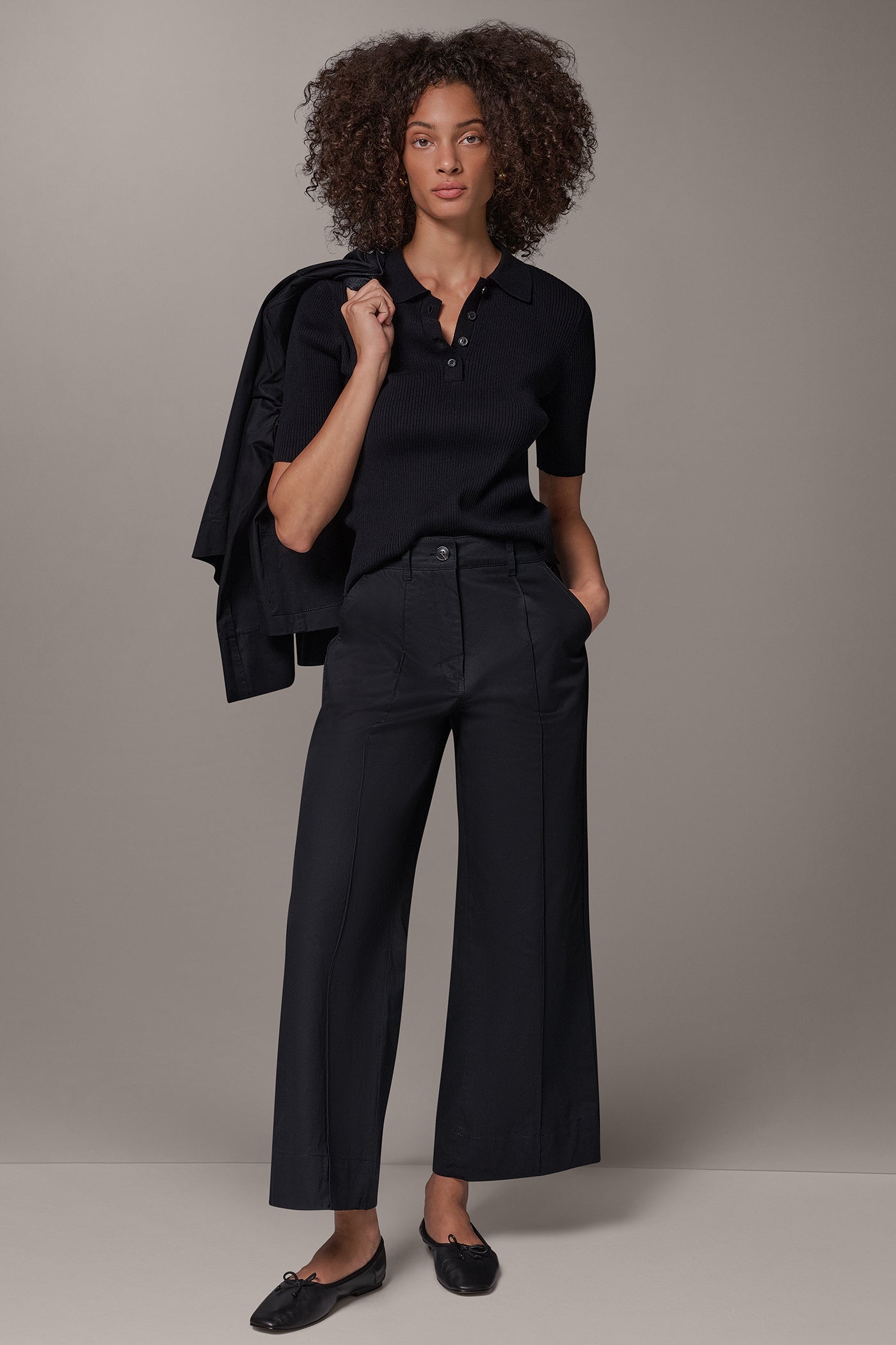 TWILL MID RISE PIN TUCK PANT VIEW 8