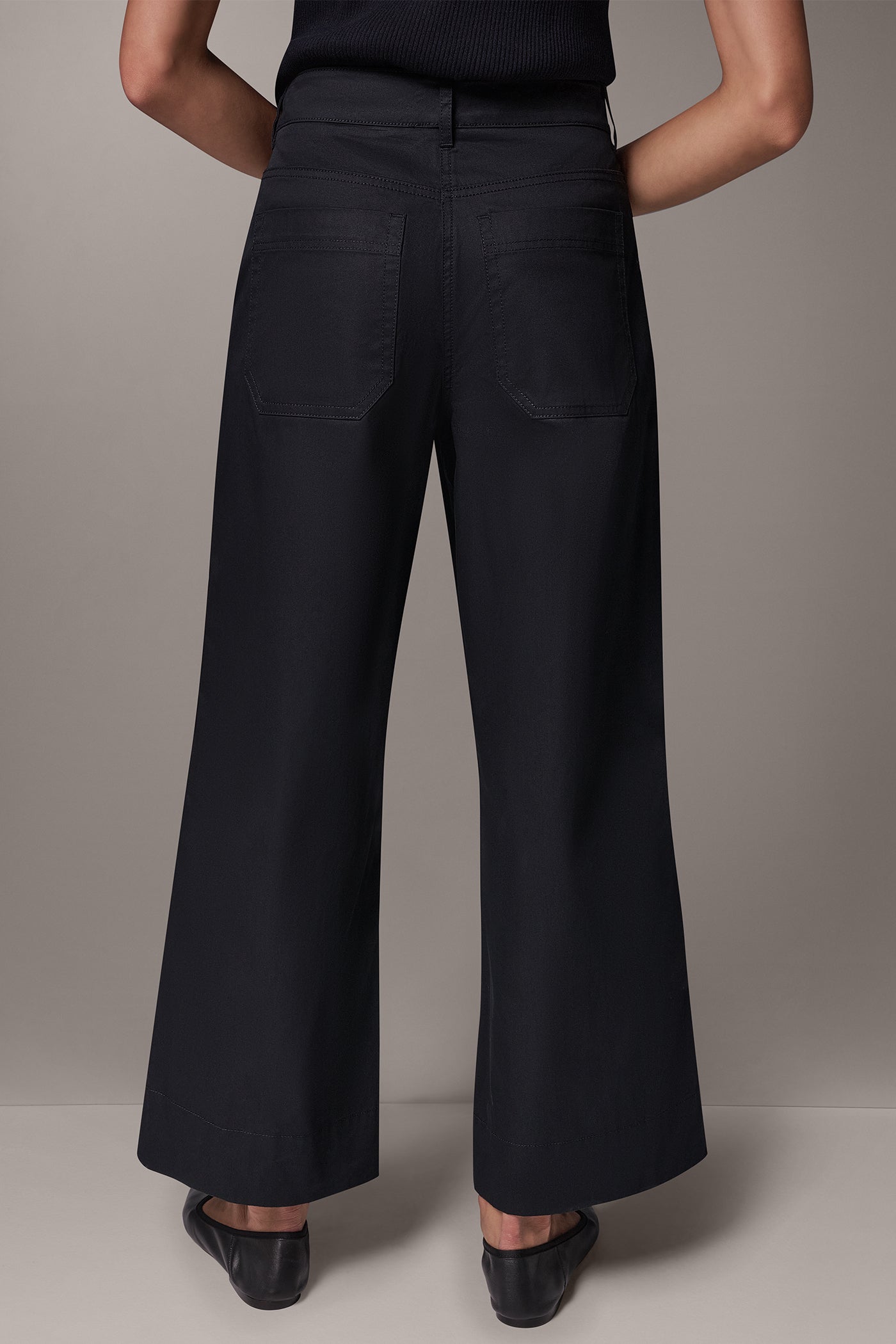 TWILL MID RISE PIN TUCK PANT VIEW 3