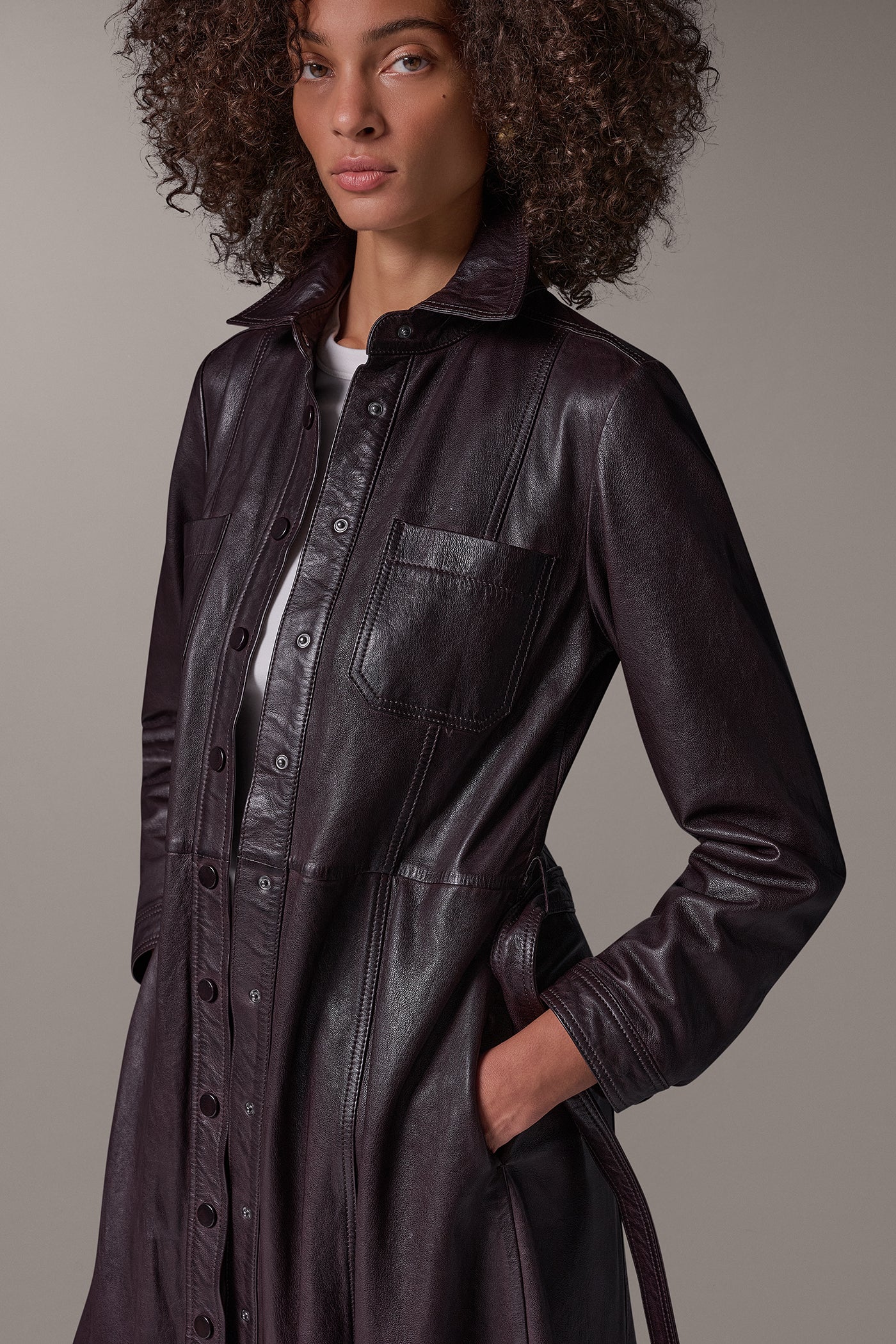 LEATHER SNAP FRONT DUSTER VIEW 11