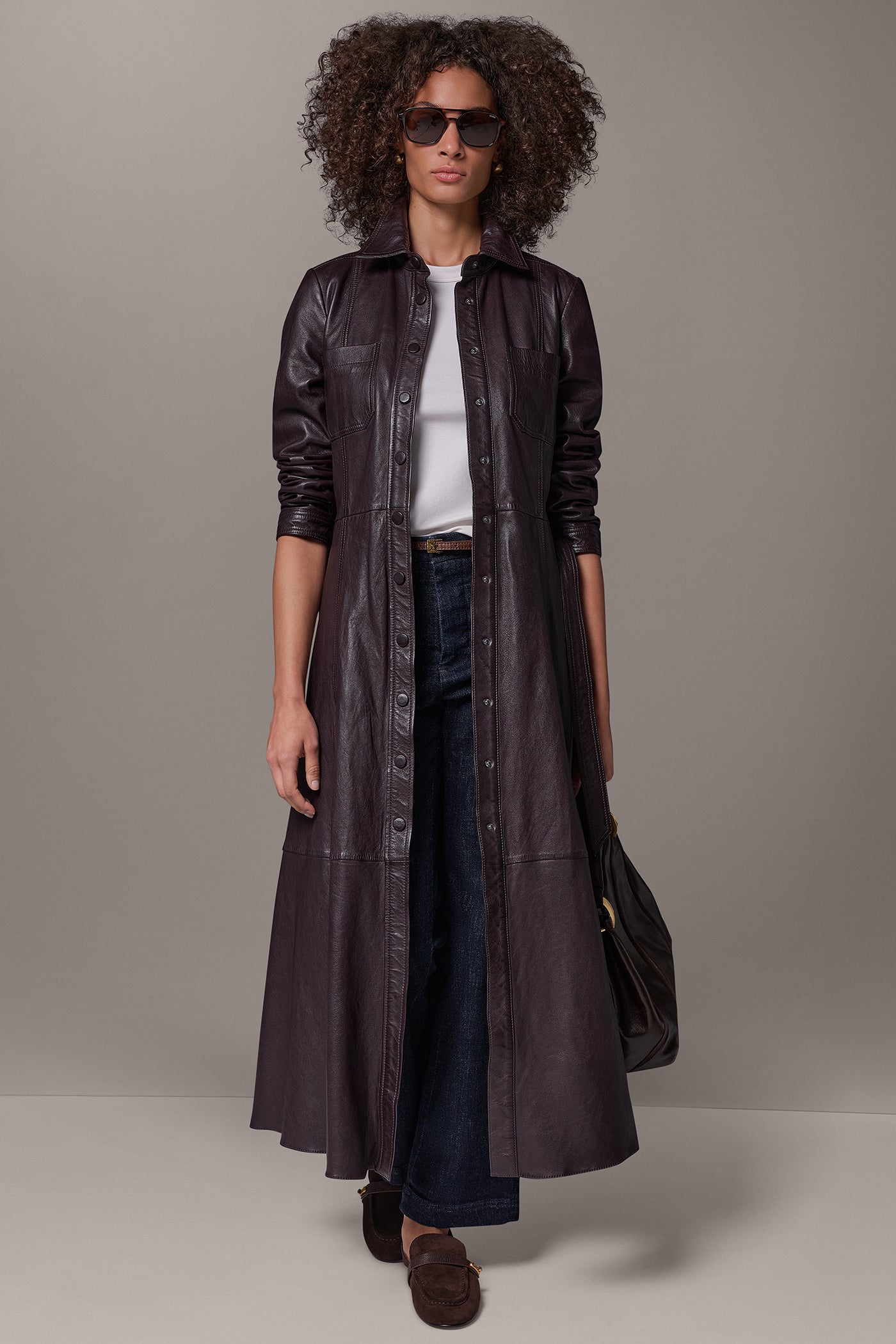 LEATHER SNAP FRONT DUSTER VIEW 8
