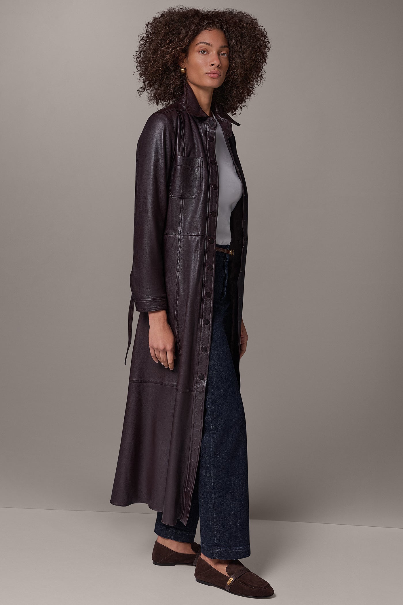 LEATHER SNAP FRONT DUSTER VIEW 13
