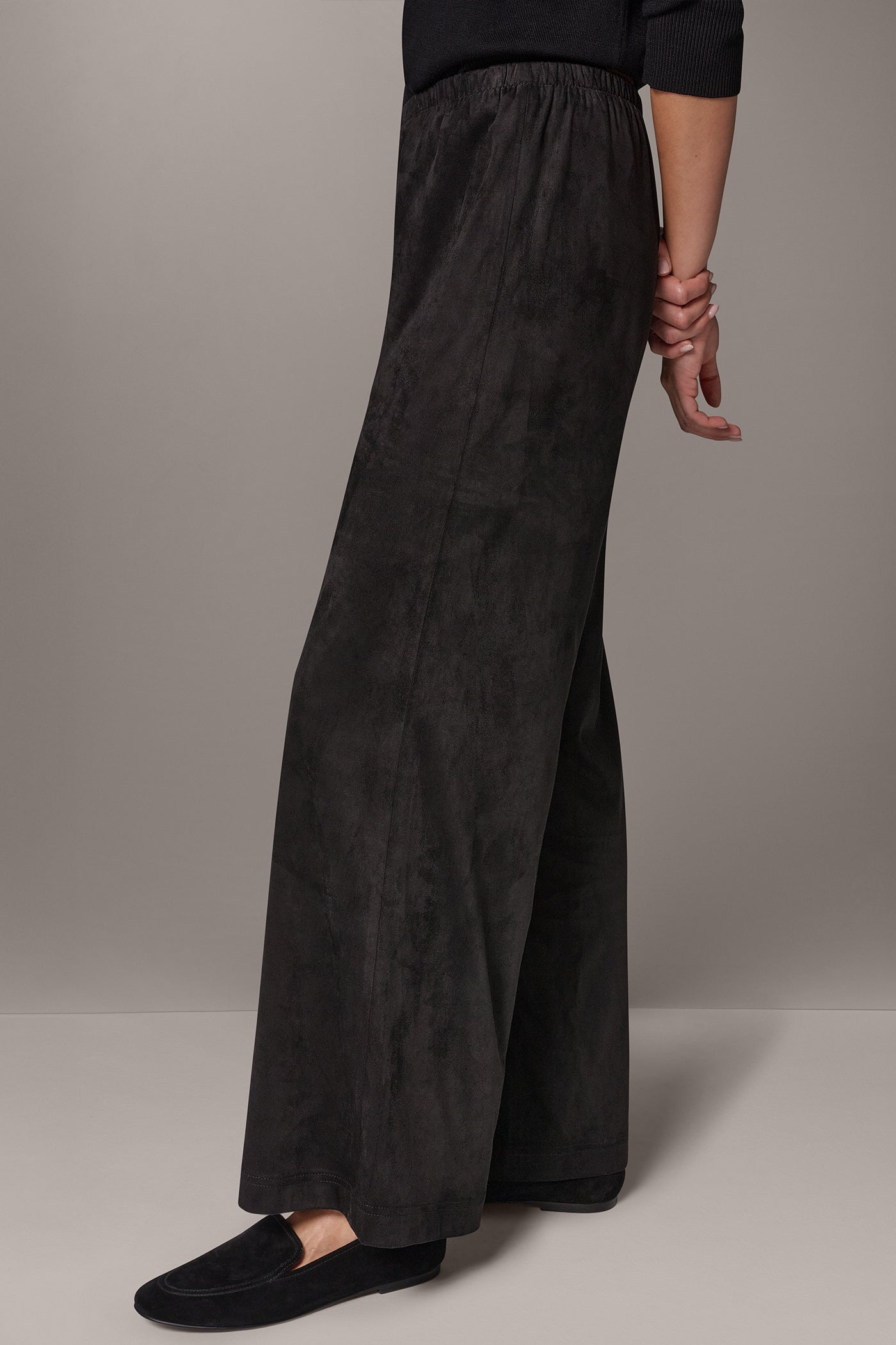 MID-RISE MICROSUEDE WIDE-LEG PULL-ON PANT VIEW 2