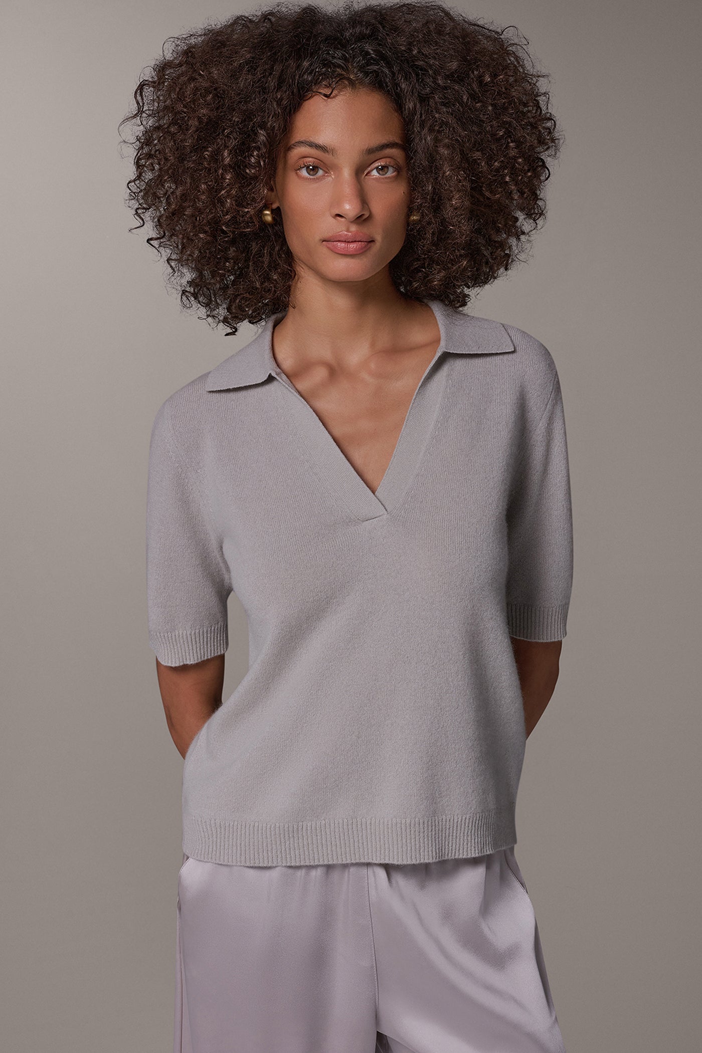 CASHMERE POLO SWEATER VIEW 7
