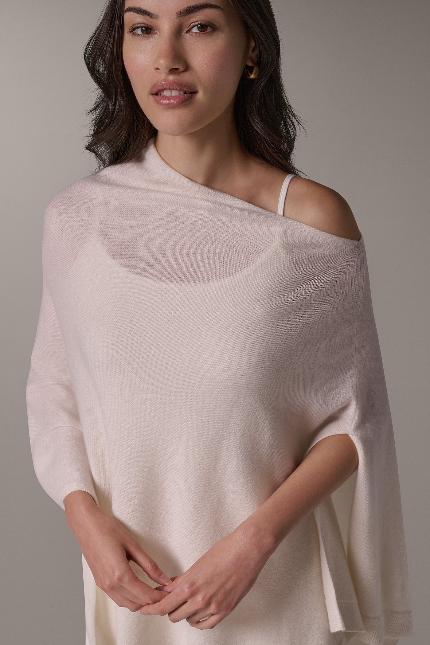 WOOL AND CASHMERE BLEND PONCHO VIEW 4