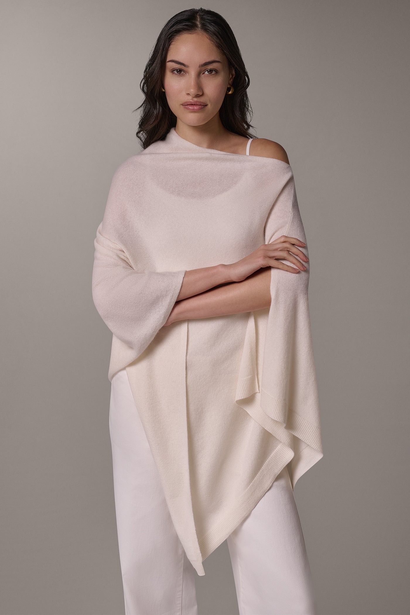 WOOL AND CASHMERE BLEND PONCHO VIEW 1