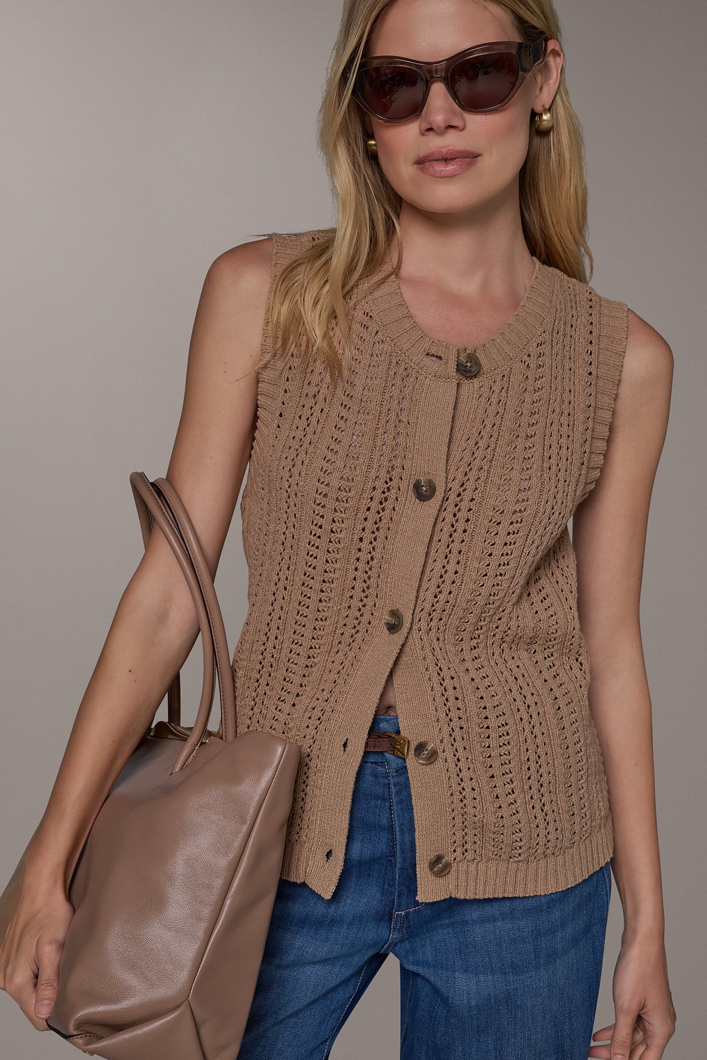 POINTELLE STITCH VEST VIEW 2