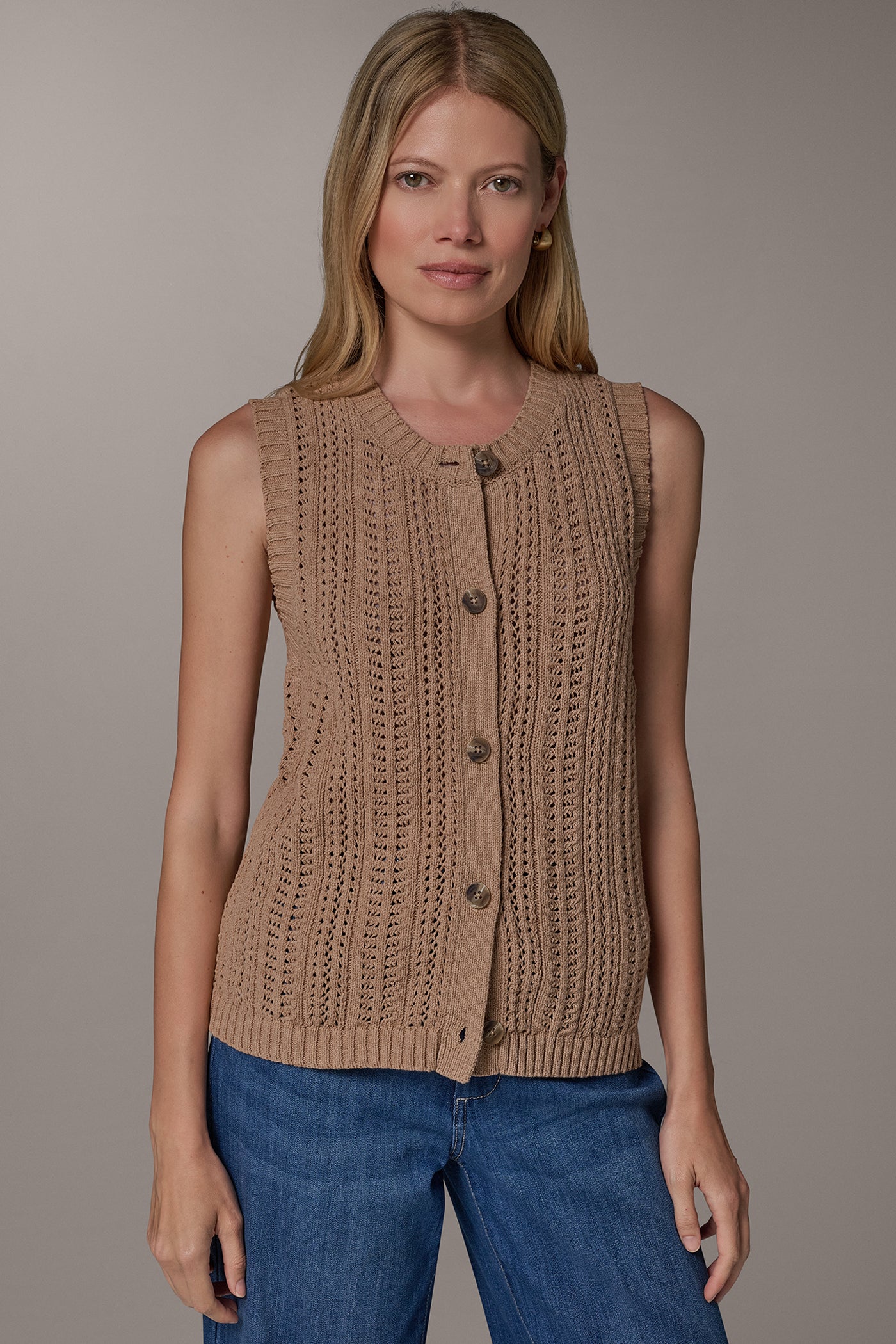 POINTELLE STITCH VEST VIEW 1