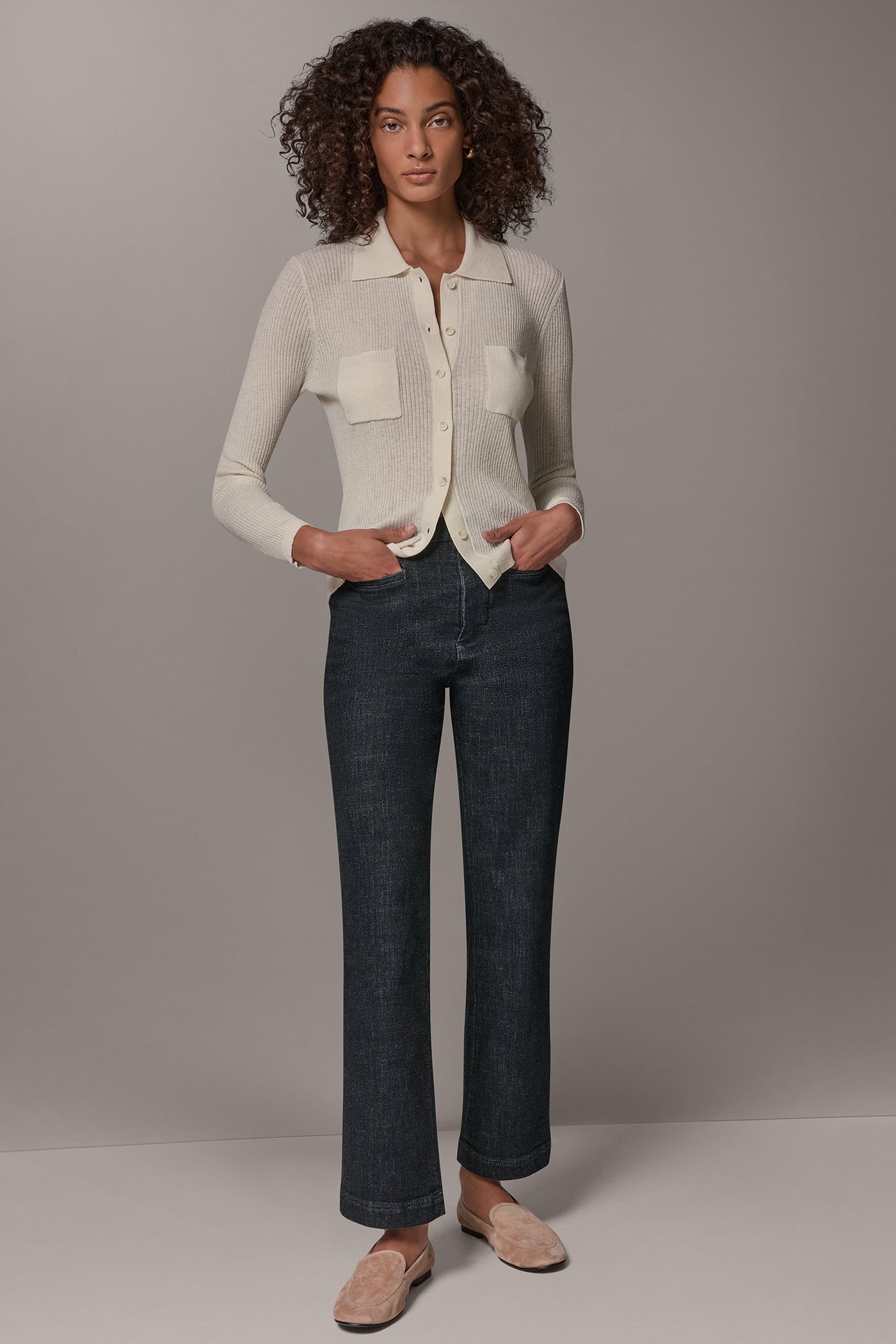 POLO RIB BUTTON DOWN SWEATER VIEW 9