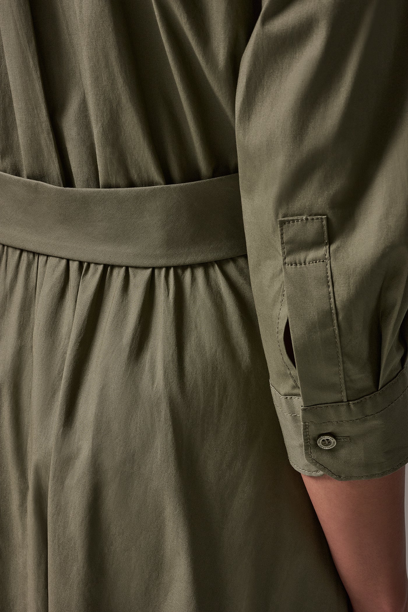 POPLIN 3/4 SLEEVE TIE FRONT SHIRT DRESS VIEW 6