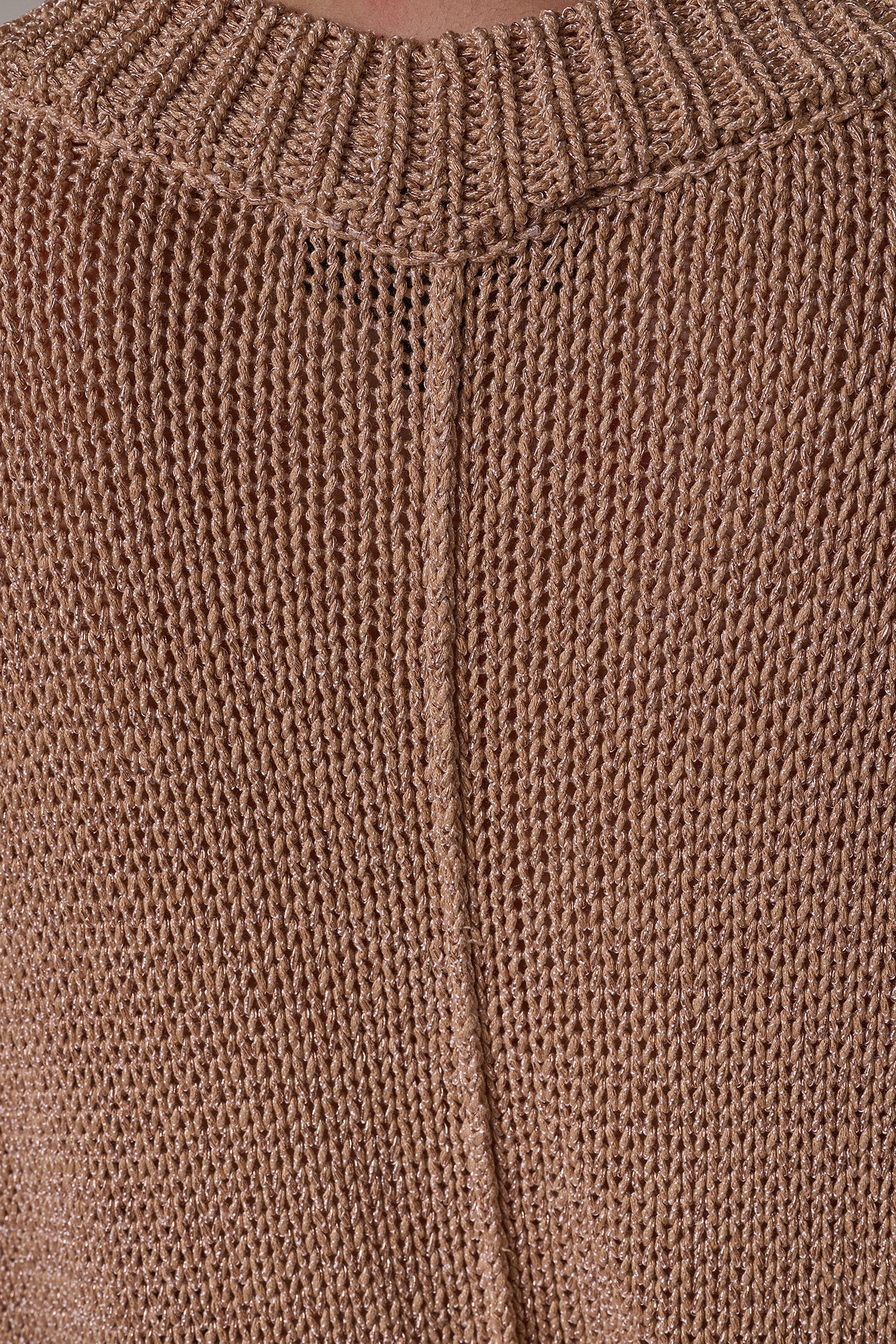 CAP SLEEVE METALLIC V-NECK SWEATER VIEW 5