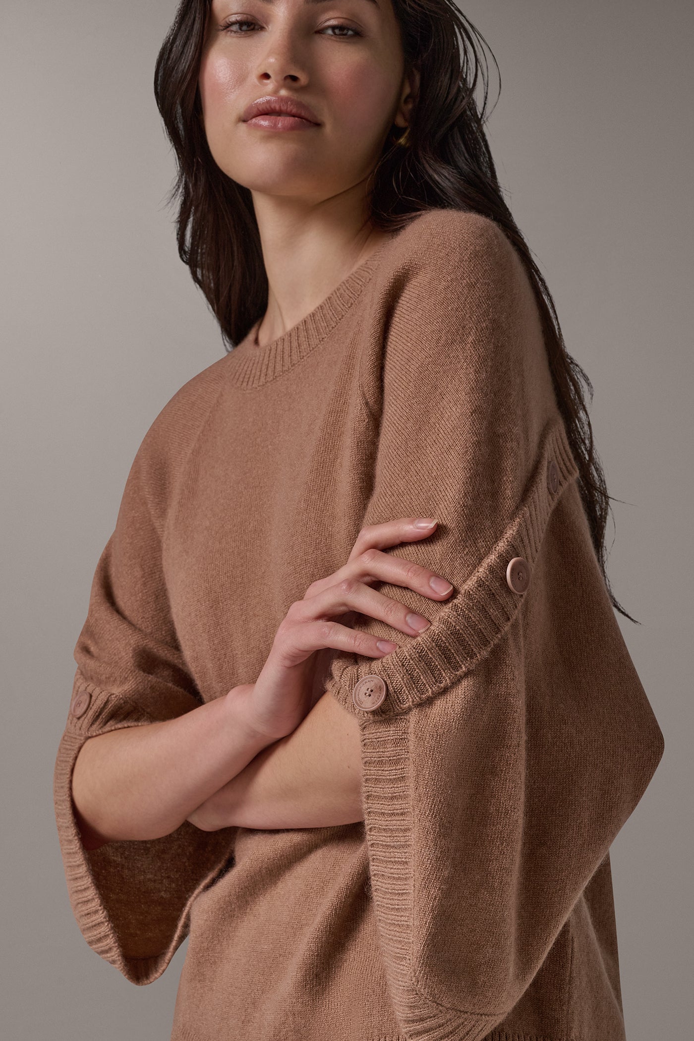 WOOL AND CASHMERE OVERLAP SWEATER VIEW 2