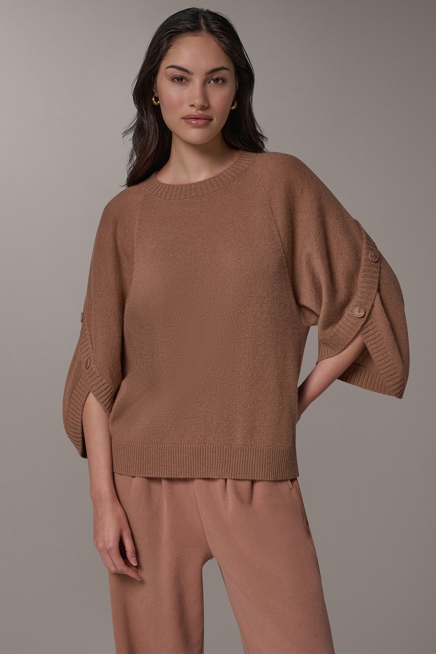WOOL AND CASHMERE OVERLAP SWEATER VIEW 1