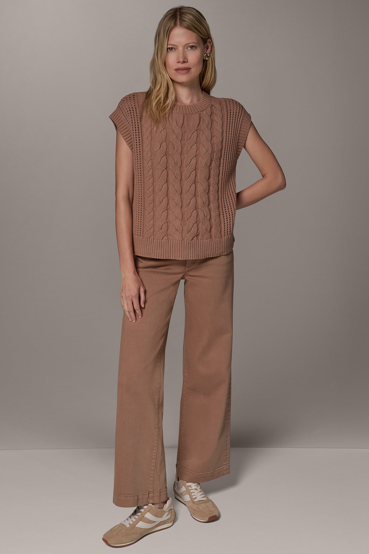 BOXY HIGH-LOW CABLE SWEATER VIEW 7