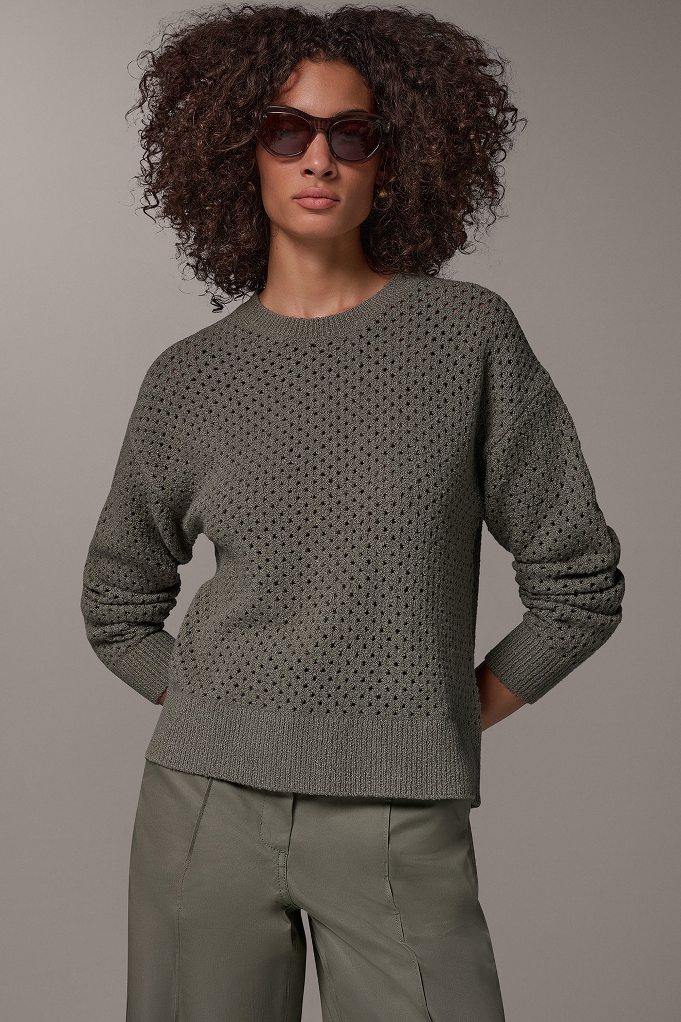 OPEN STITCH KNIT SWEATER VIEW 1