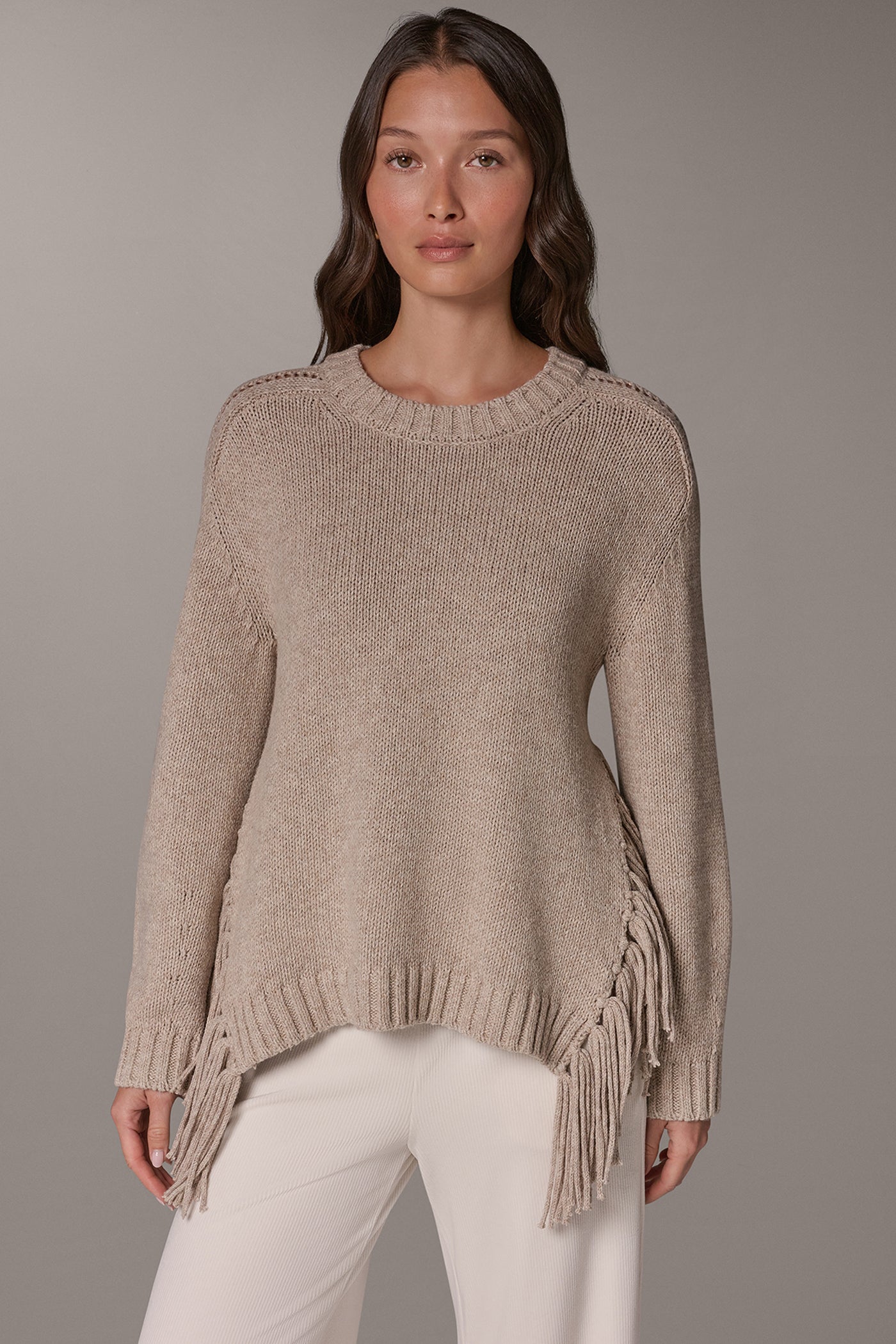 FRINGE TRIM SWEATER VIEW 1
