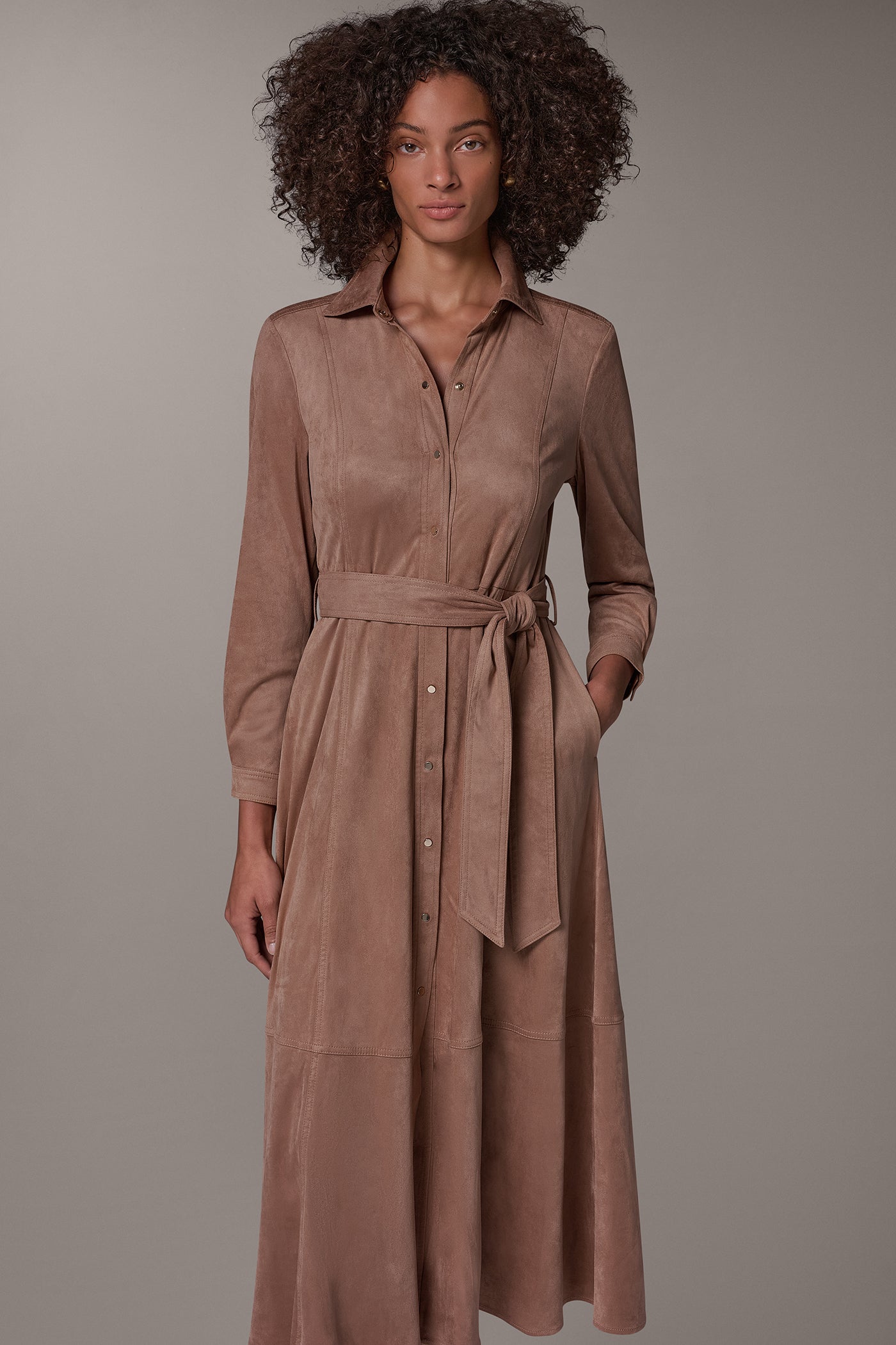 MICROSUEDE SNAP FRONT DUSTER VIEW 9 | Included in discounts