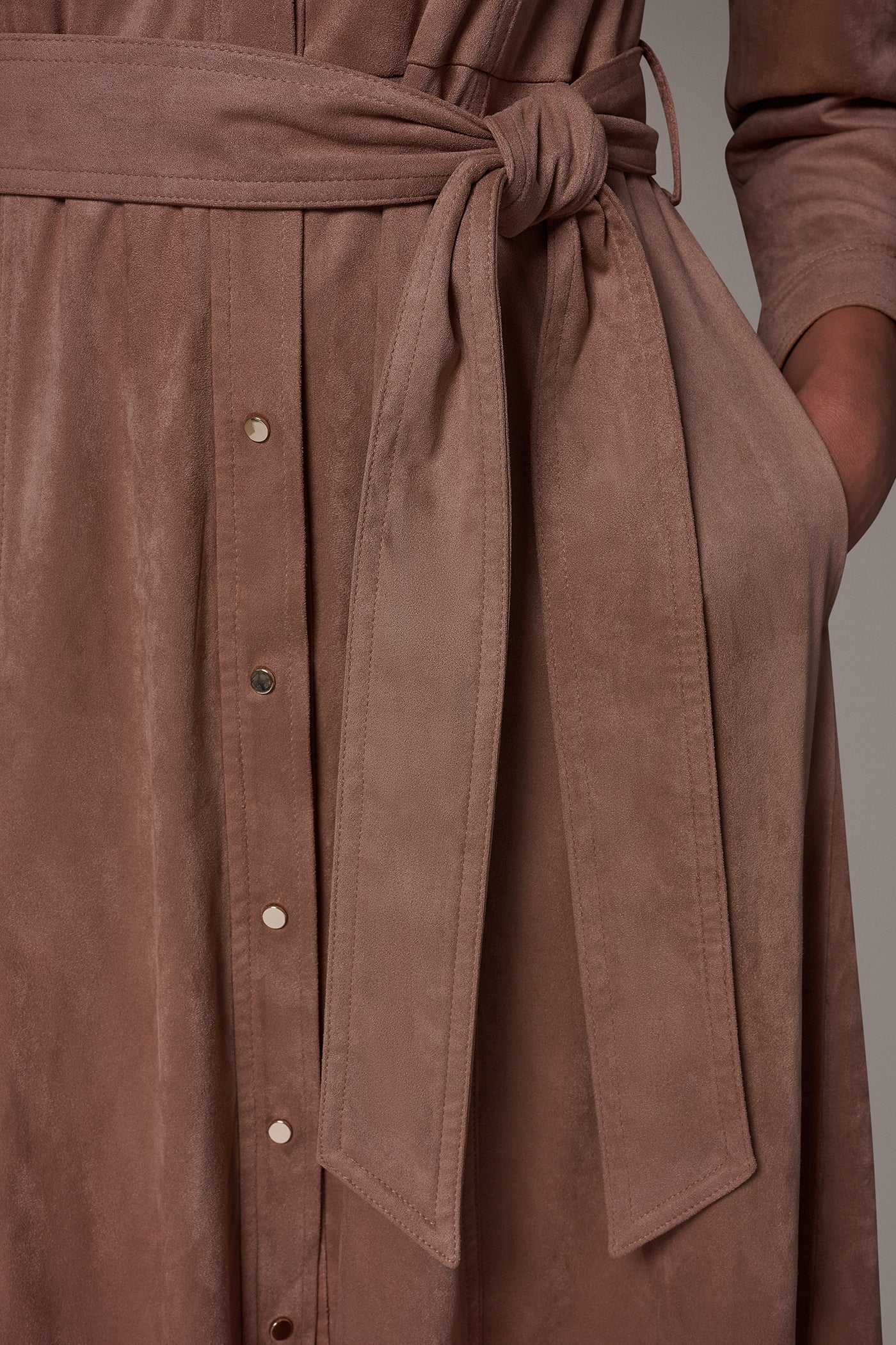 MICROSUEDE SNAP FRONT DUSTER VIEW 7 | Included in discounts