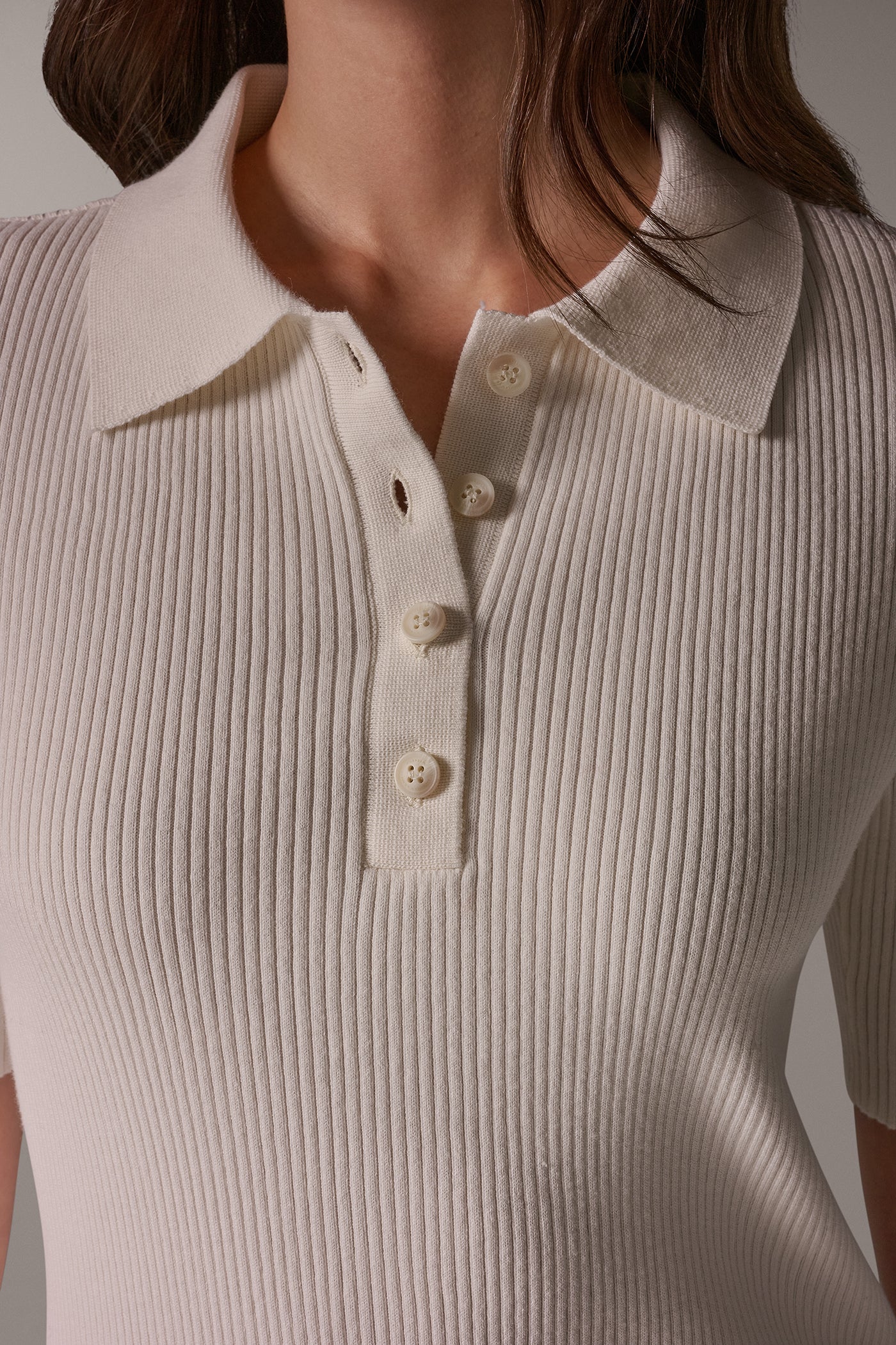 ELBOW SLEEVE POLO SWEATER VIEW 5