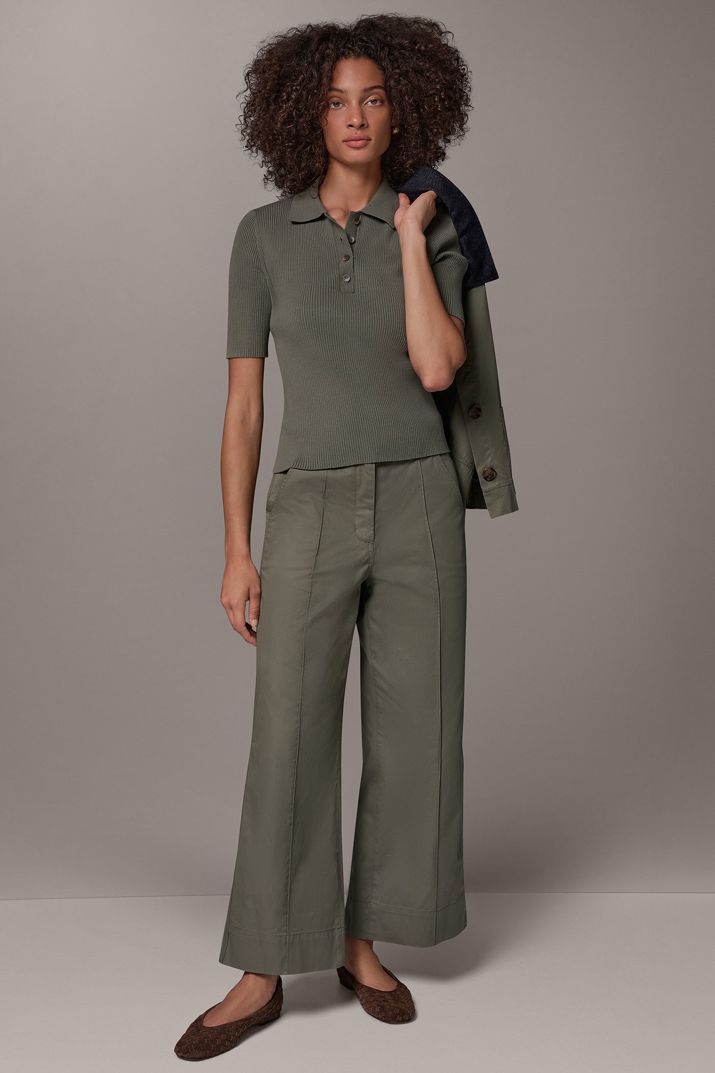 ELBOW SLEEVE POLO SWEATER VIEW 6