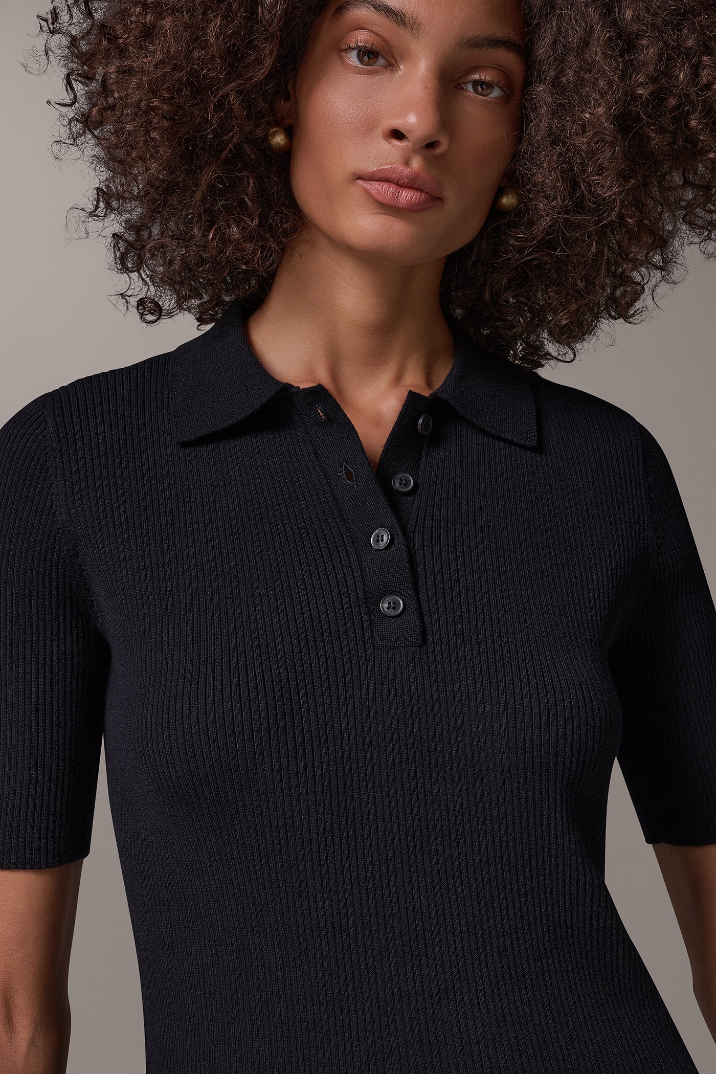 ELBOW SLEEVE POLO SWEATER VIEW 4