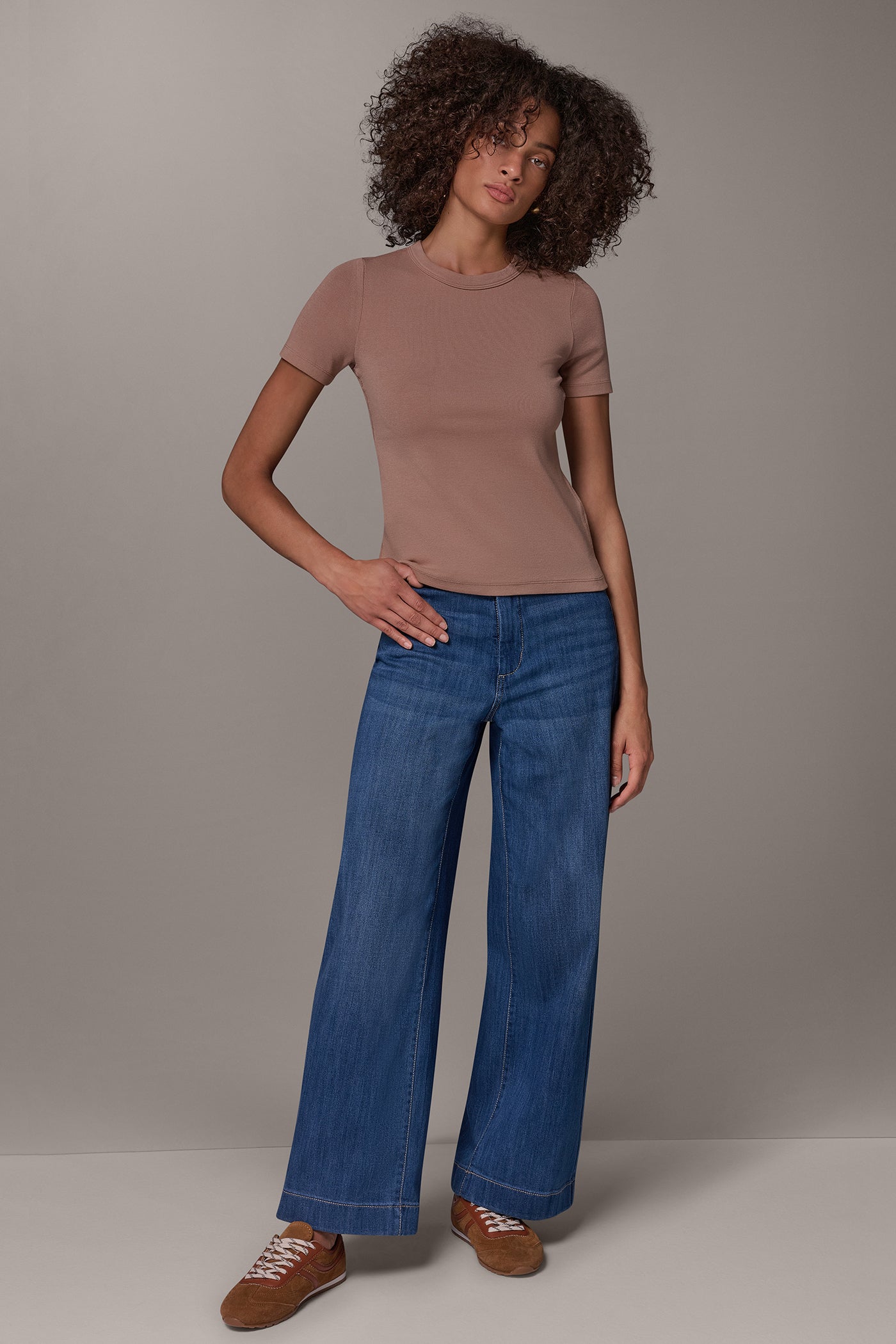 RIB COTTON AND MODAL TEE VIEW 7 | Clothing