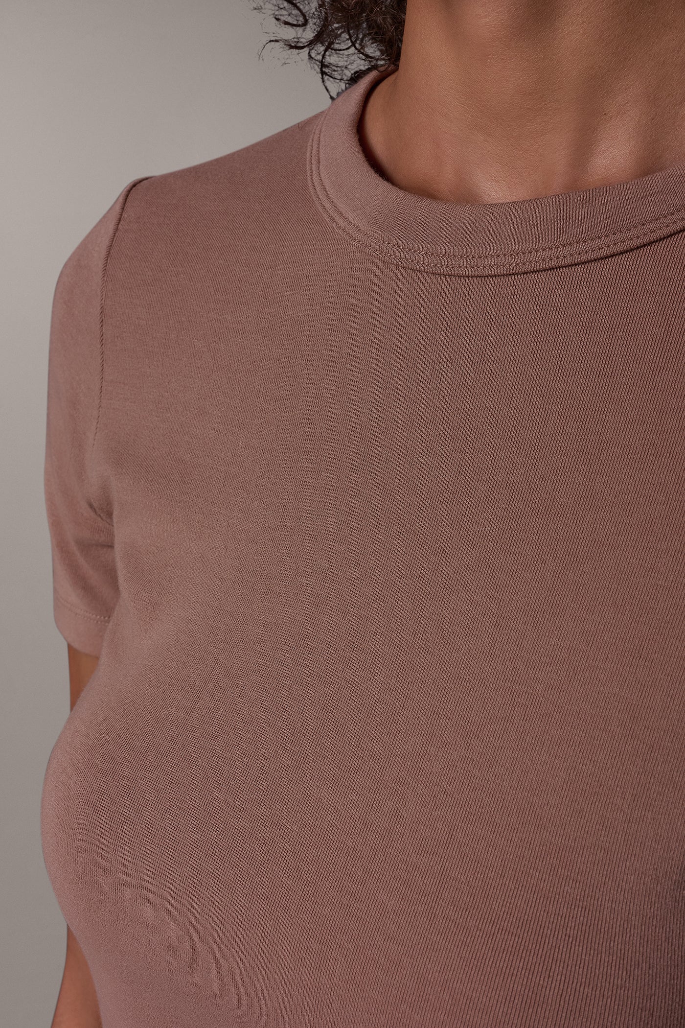 RIB COTTON AND MODAL TEE VIEW 6 | Clothing