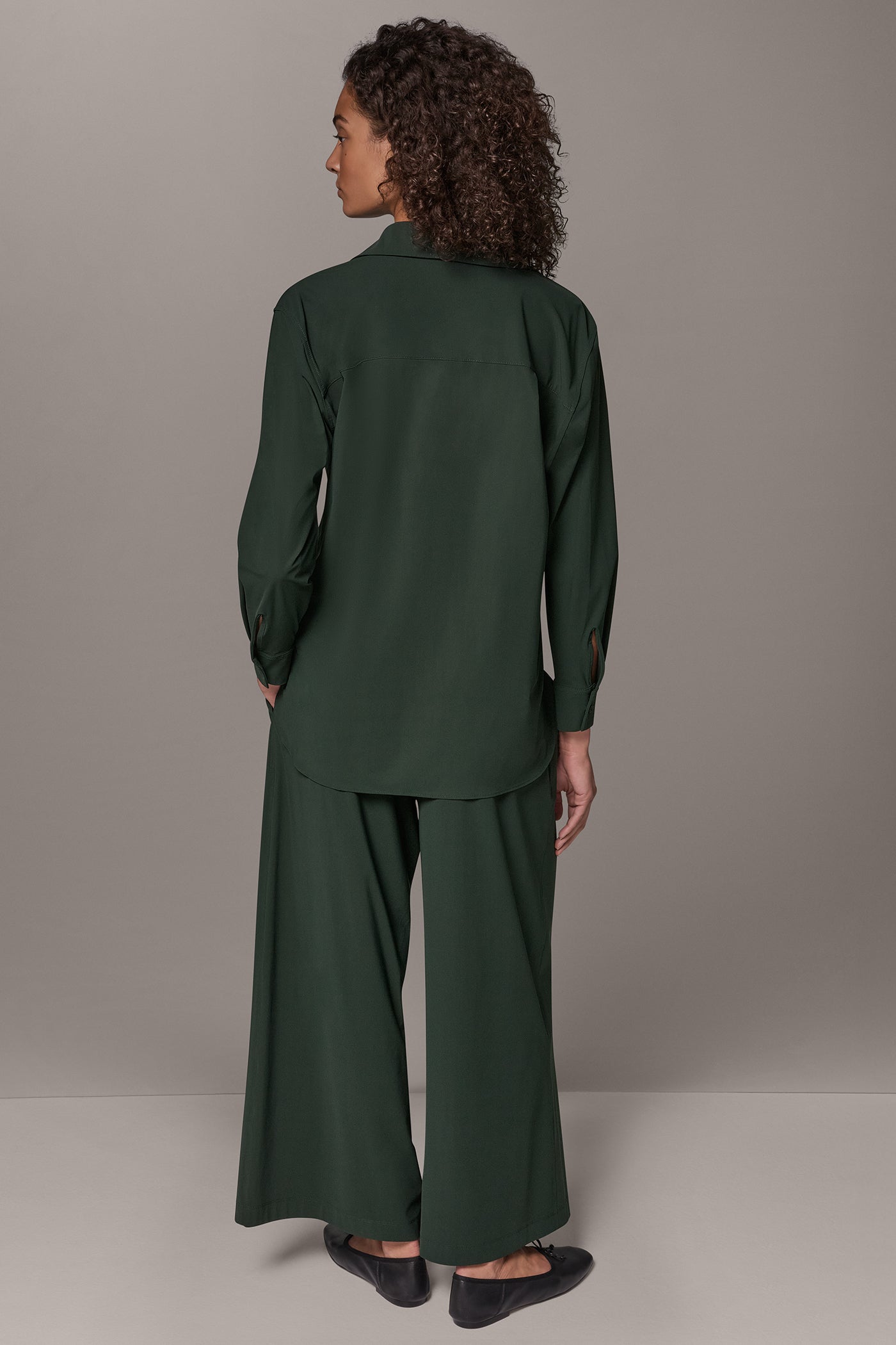BLOUSON SLEEVE BUTTON FRONT TOP VIEW 7