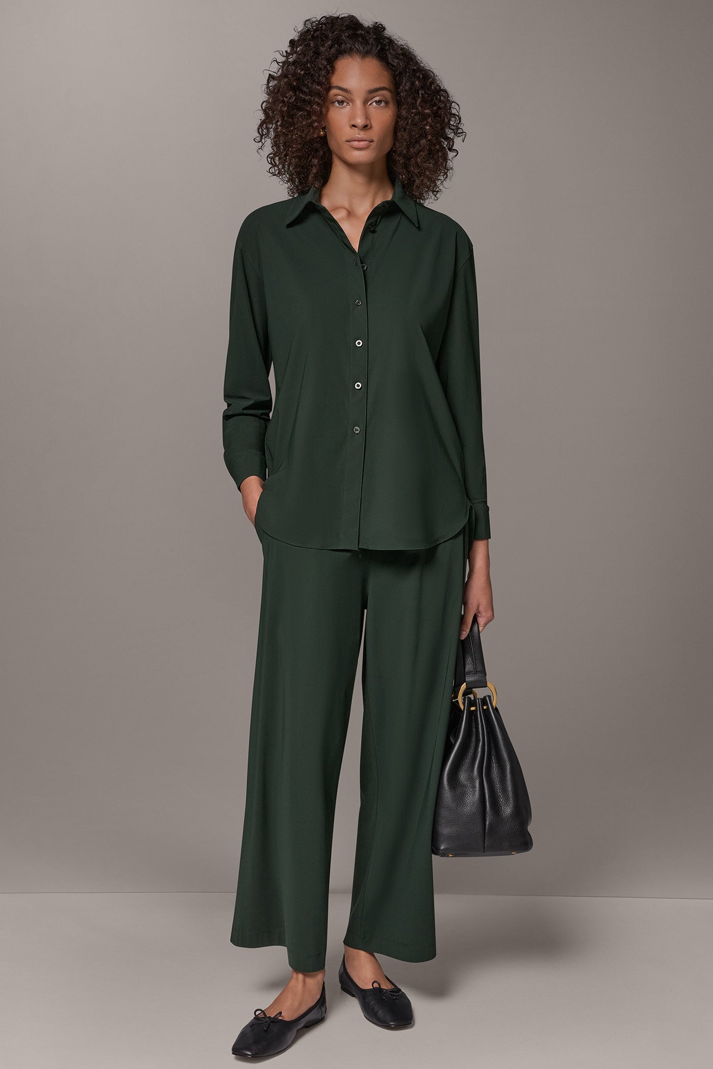 BLOUSON SLEEVE BUTTON FRONT TOP VIEW 6