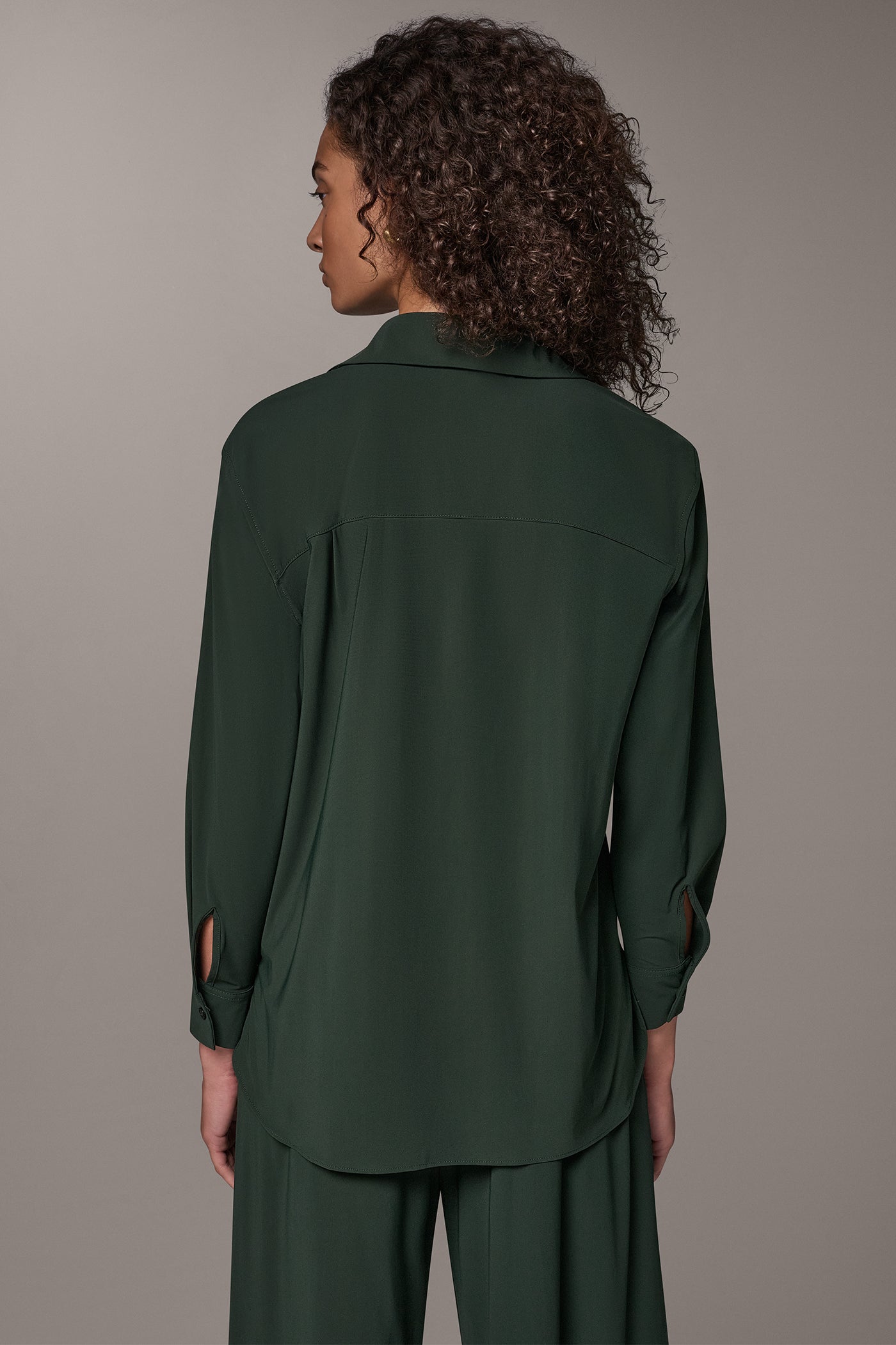 BLOUSON SLEEVE BUTTON FRONT TOP VIEW 3