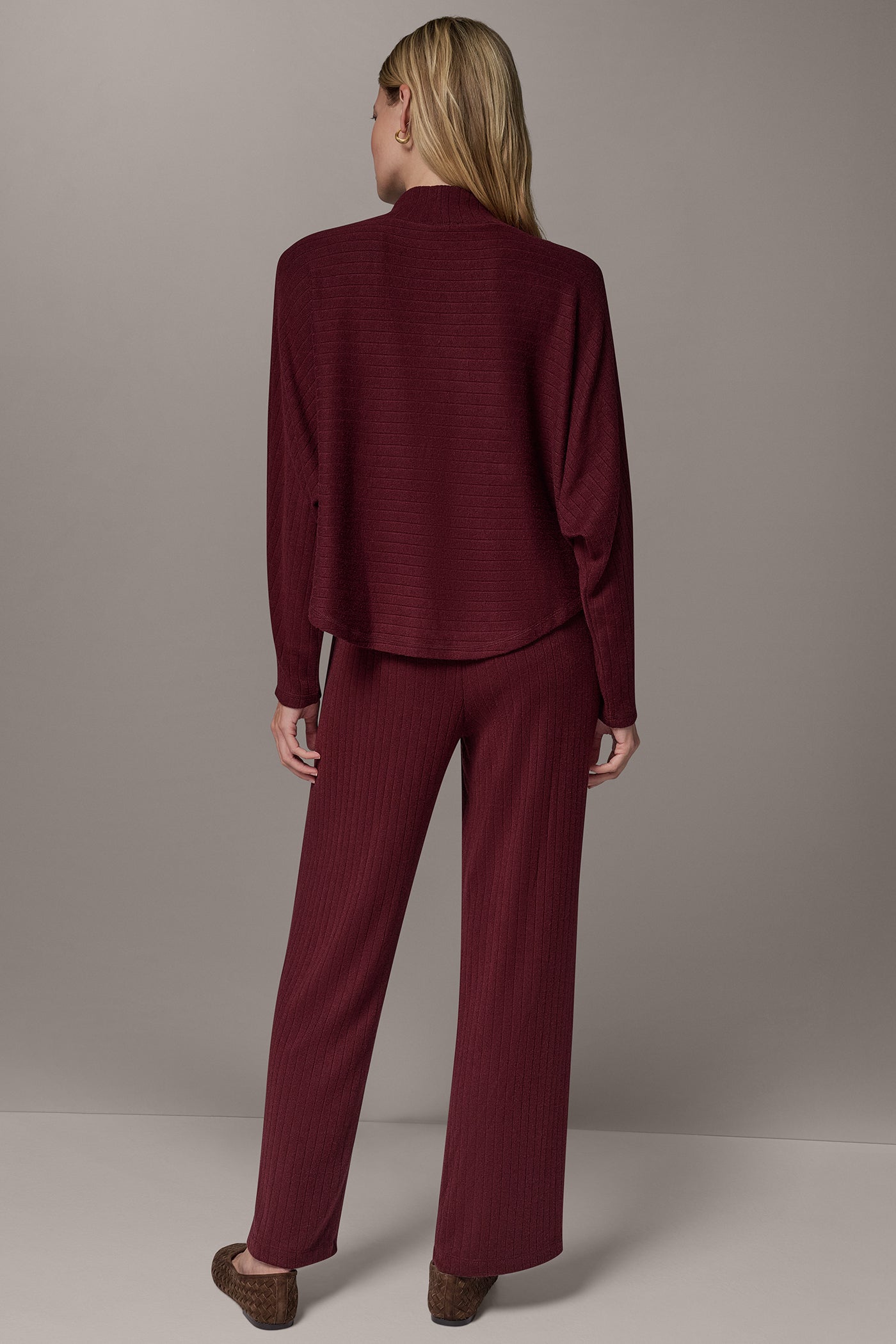 CROPPED DOLMAN SLEEVE RIB SWEATER VIEW 6