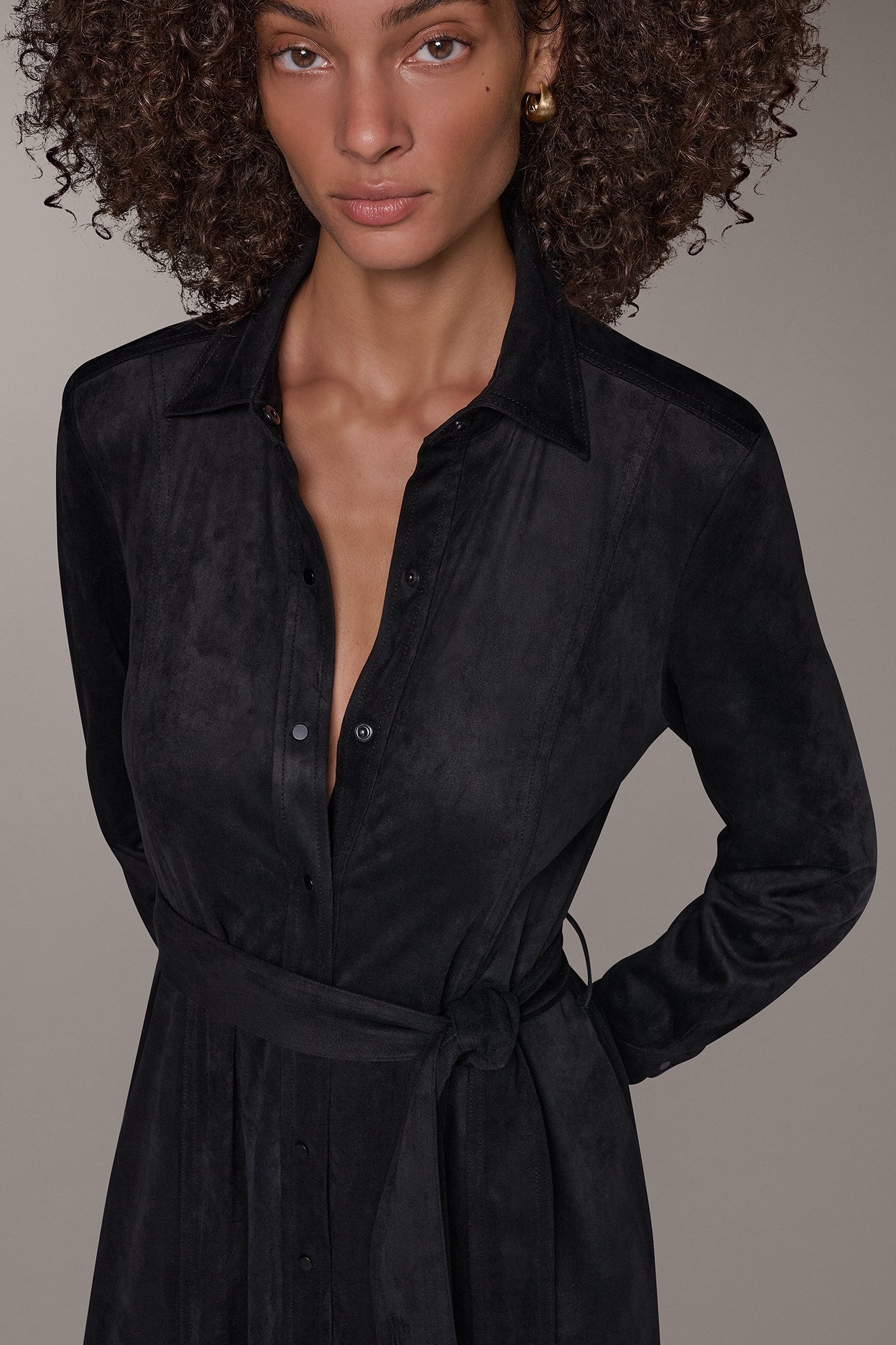 MICROSUEDE SNAP FRONT DUSTER VIEW 5 | Included in discounts