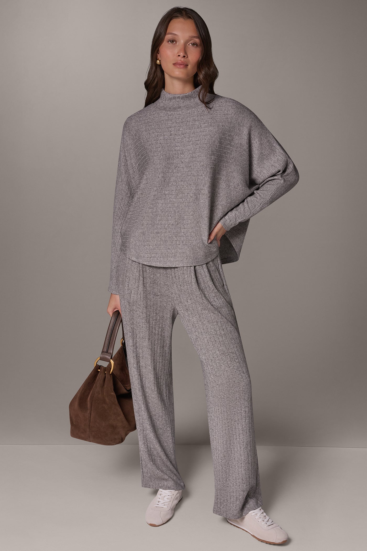 CROPPED DOLMAN SLEEVE RIB SWEATER VIEW 5 | Clothing