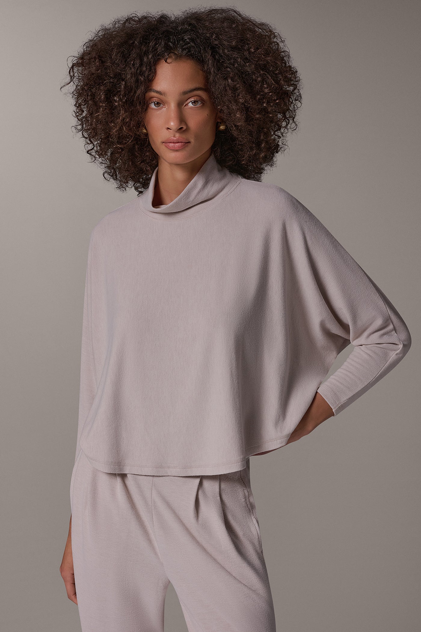 CROPPED DOLMAN SLEEVE SWEATER VIEW 1