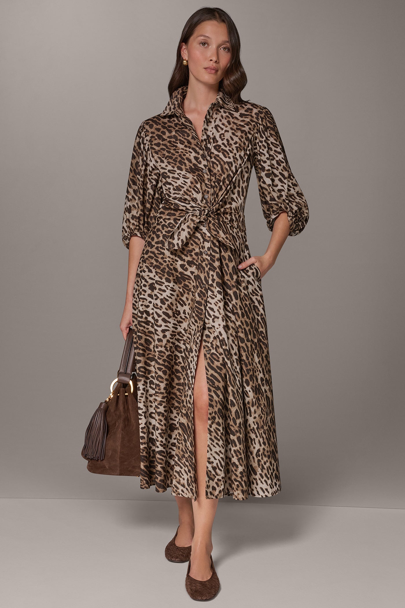 PRINTED COCOON SLEEVE SHIRT DRESS VIEW 6