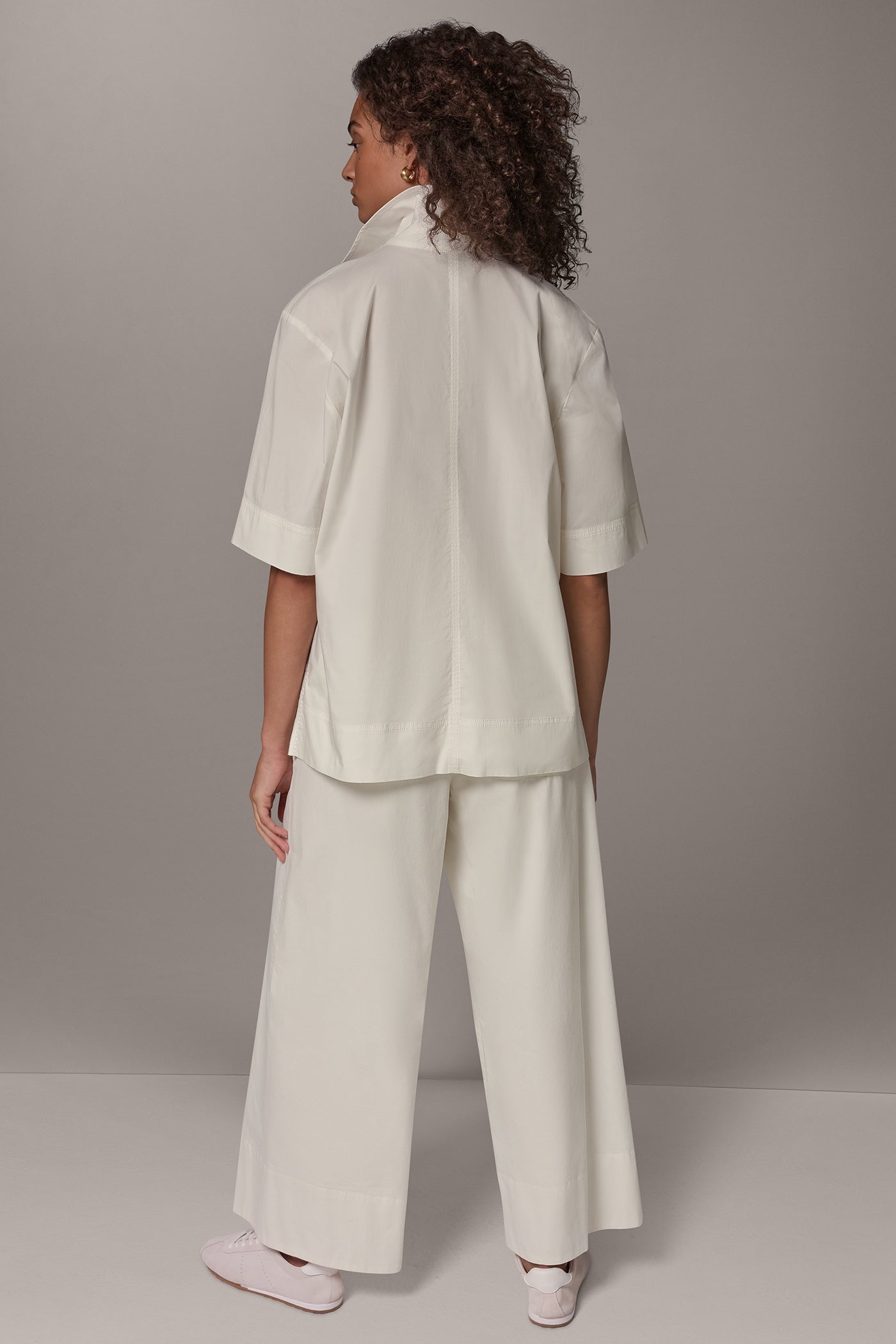 POPLIN EMBROIDERED DETAIL BLOUSE VIEW 8