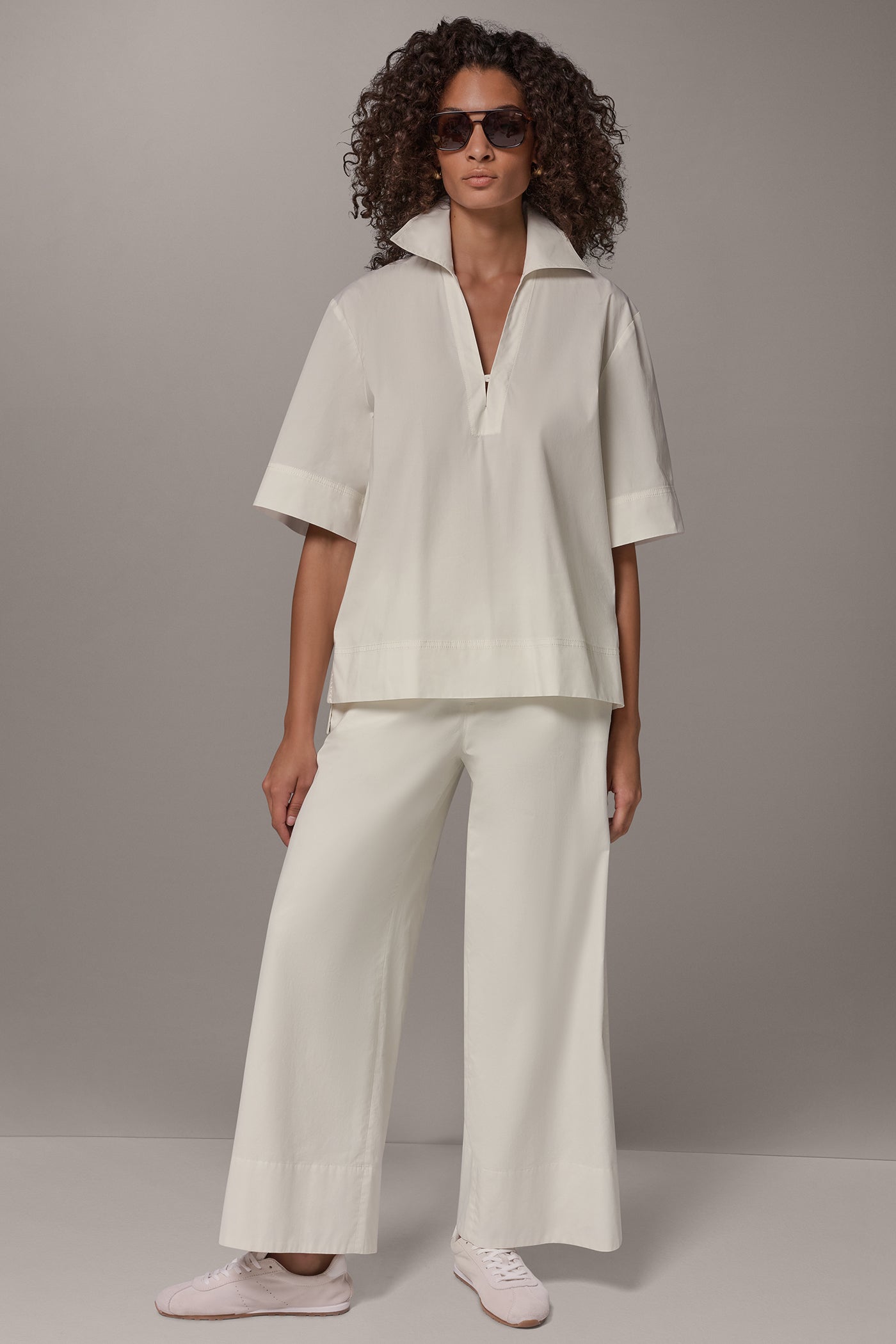 POPLIN EMBROIDERED DETAIL BLOUSE VIEW 9