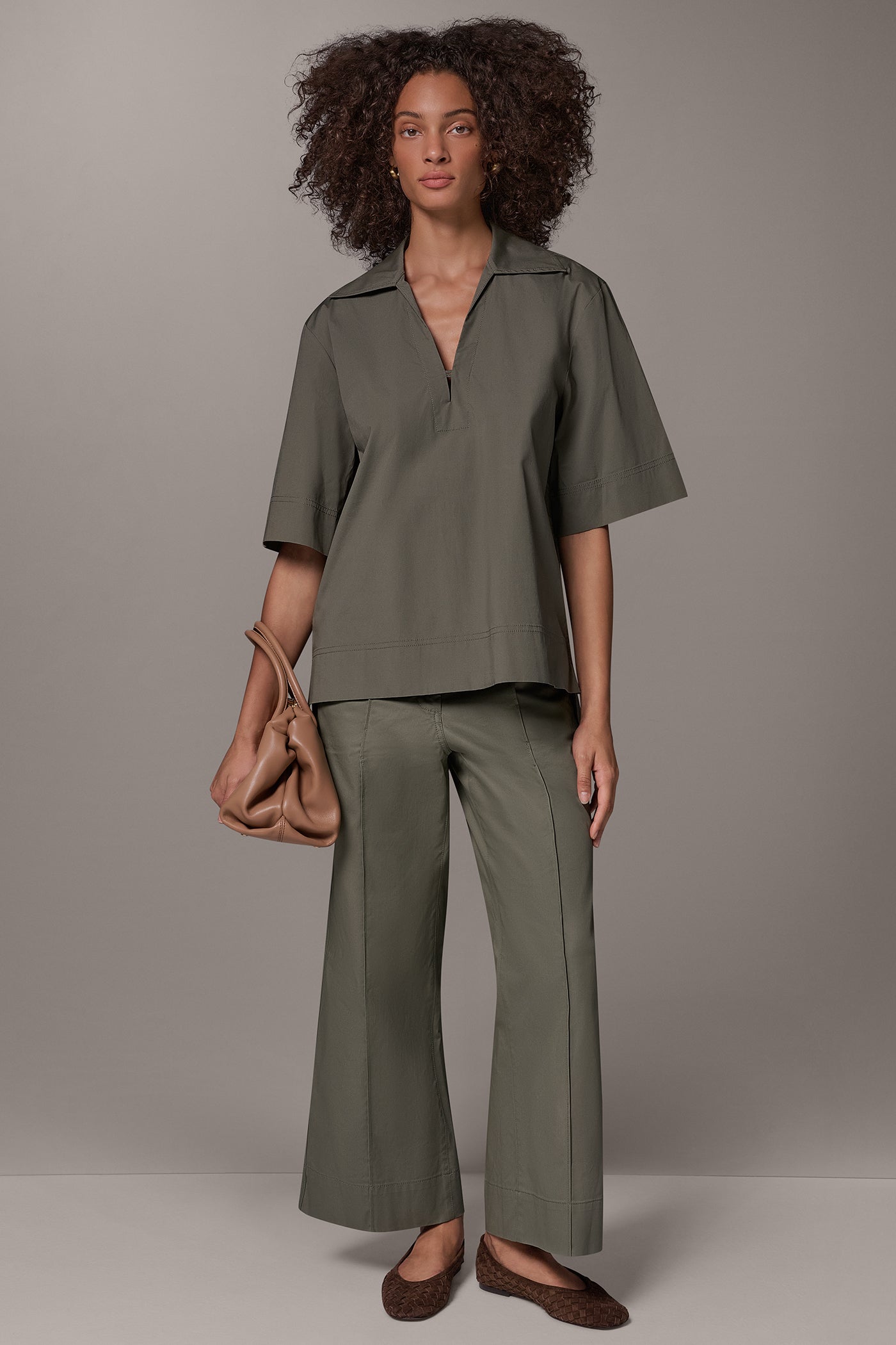 POPLIN EMBROIDERED DETAIL BLOUSE VIEW 7