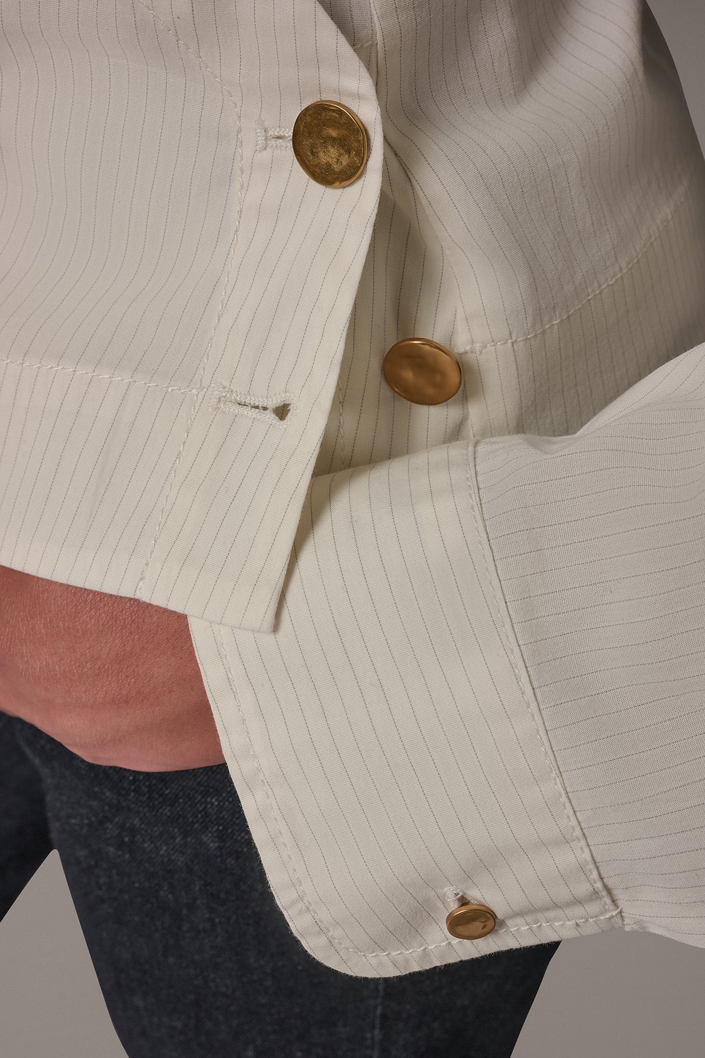 WRAP-EFFECT PINSTRIPE BLOUSE VIEW 5