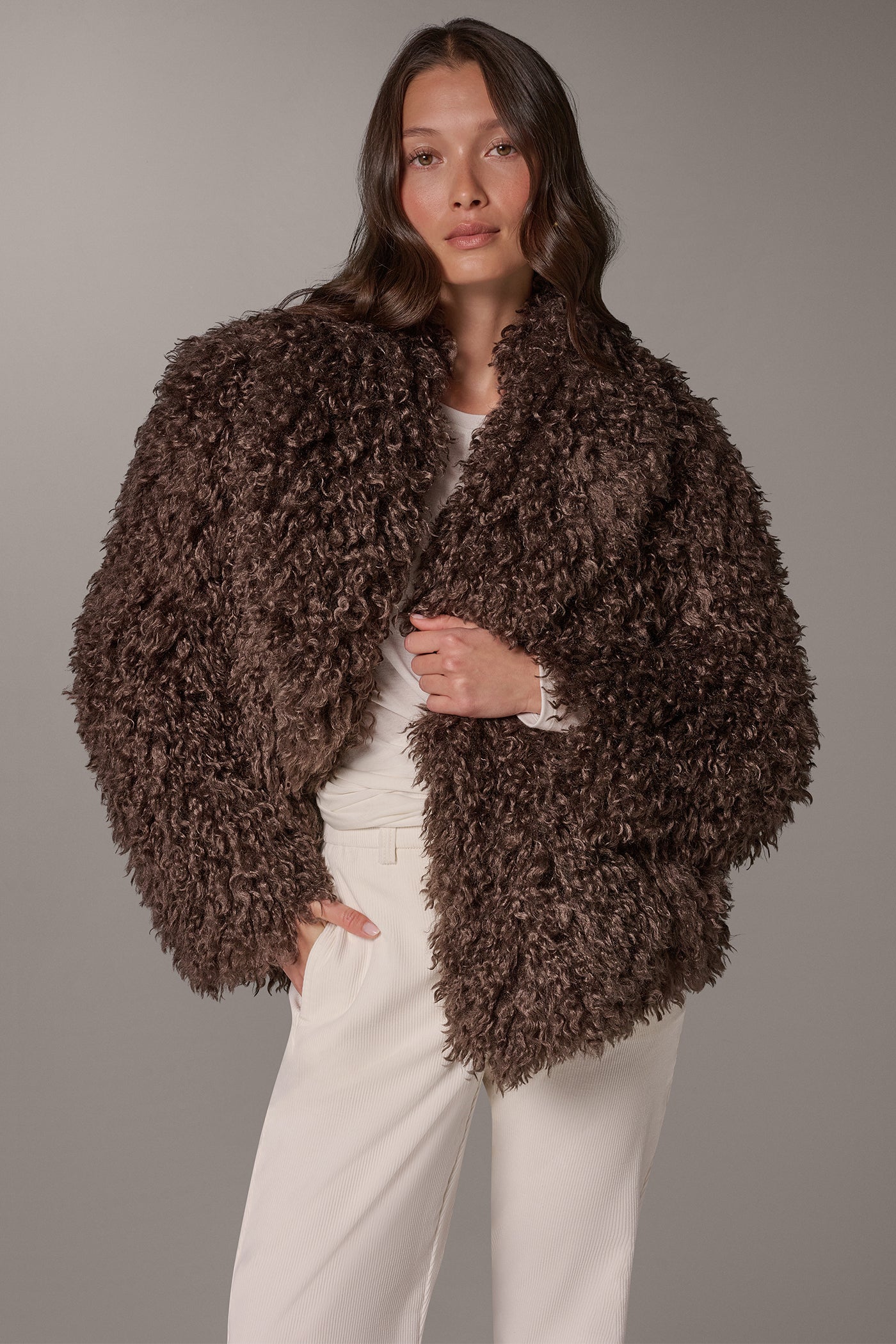 FAUX FUR SHAWL COLLAR JACKET VIEW 6