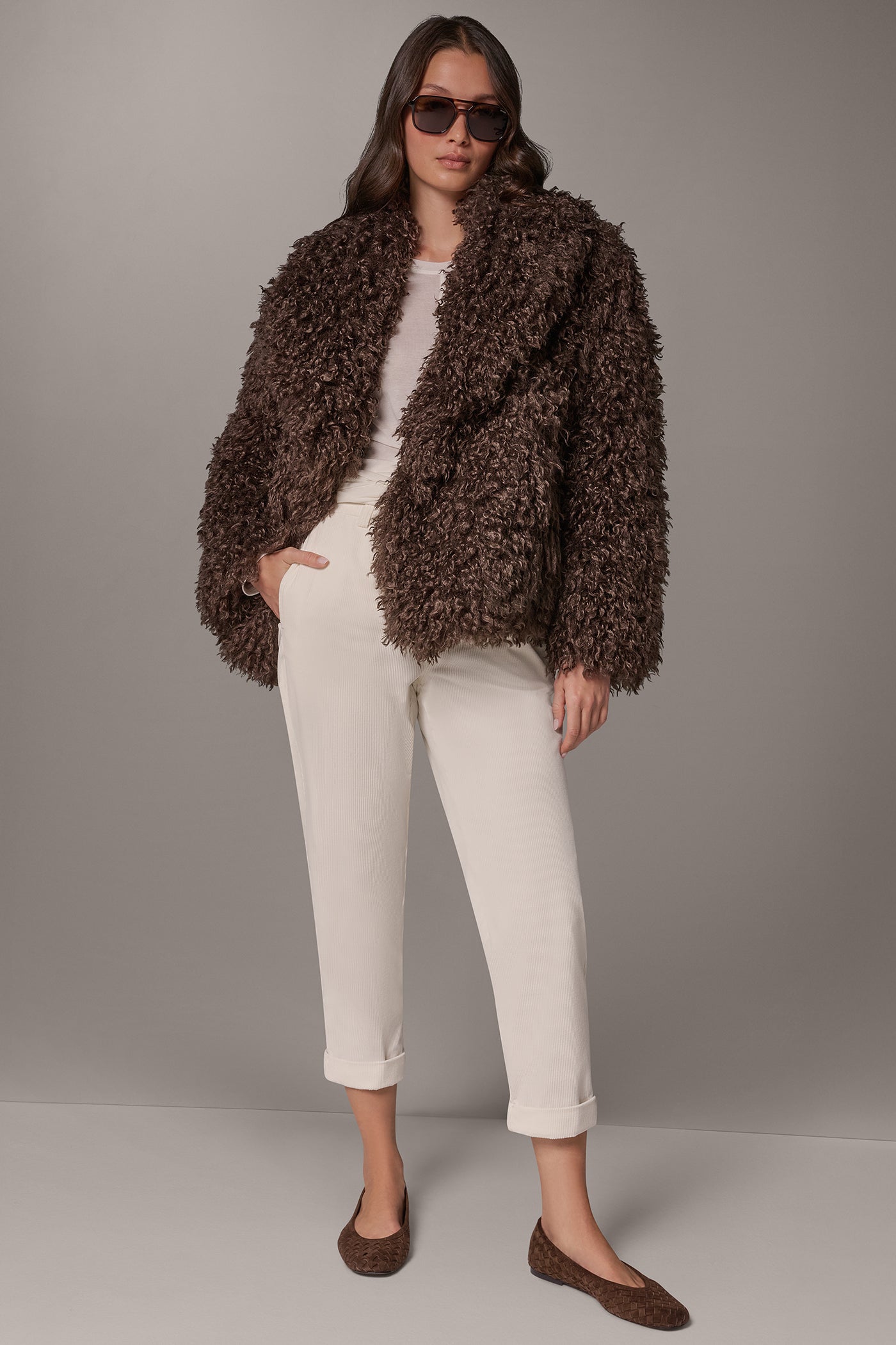 FAUX FUR SHAWL COLLAR JACKET VIEW 11