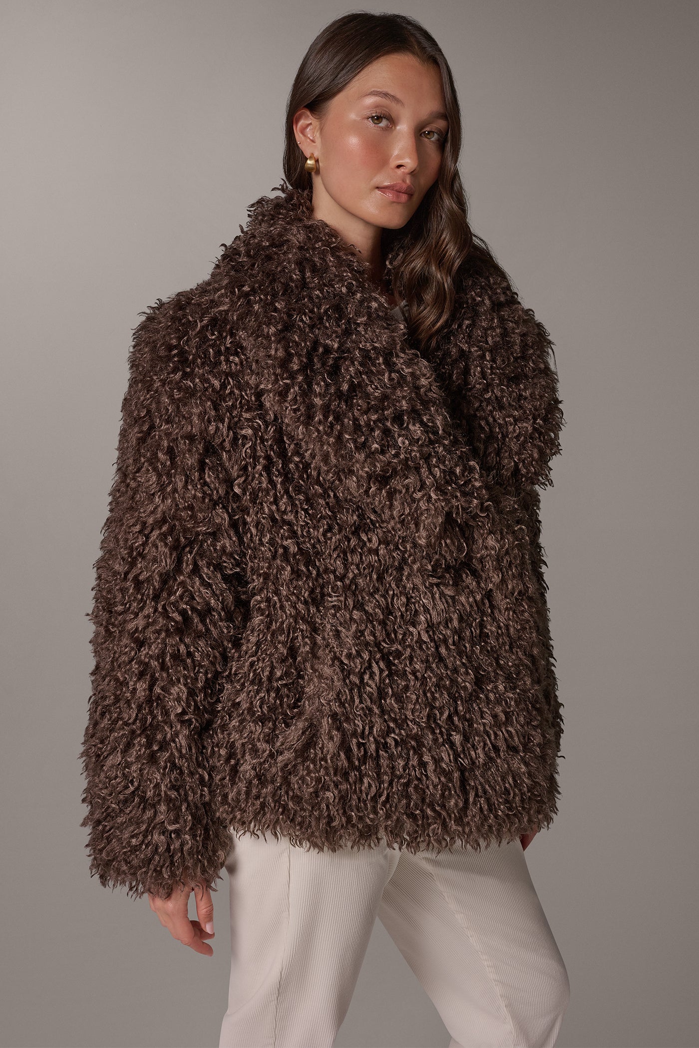 FAUX FUR SHAWL COLLAR JACKET VIEW 5
