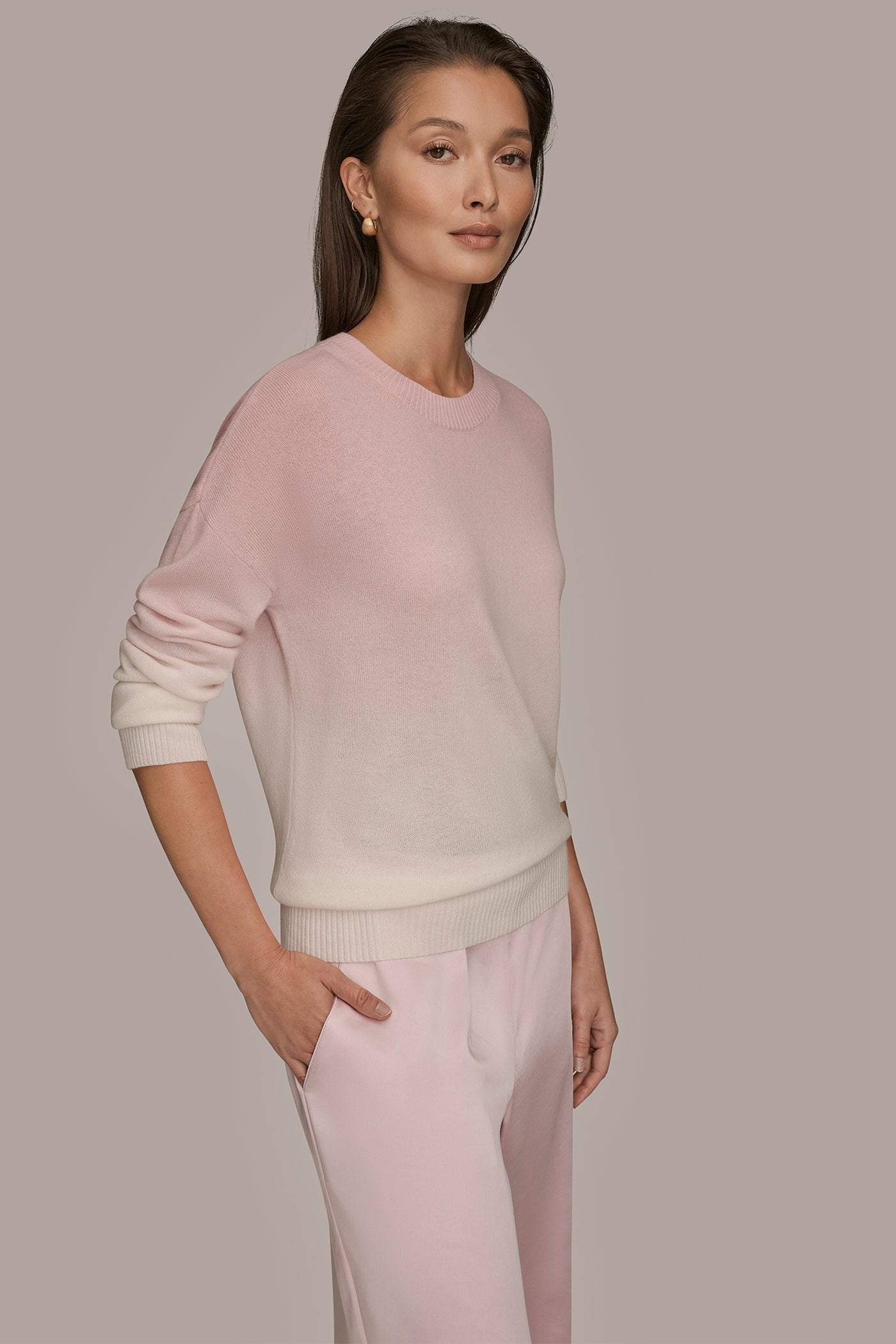 LONG SLEEVE CREW NECK PULLOVER WITH DIP DYE VIEW 3 | Tops & Sweaters