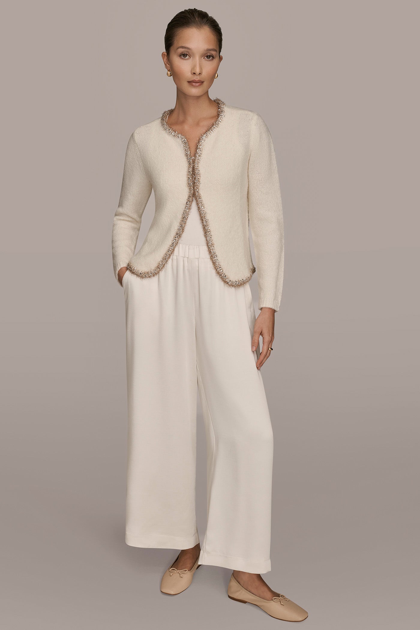 JACKET CARDIGAN WITH SPARKLE PLACKET VIEW 8