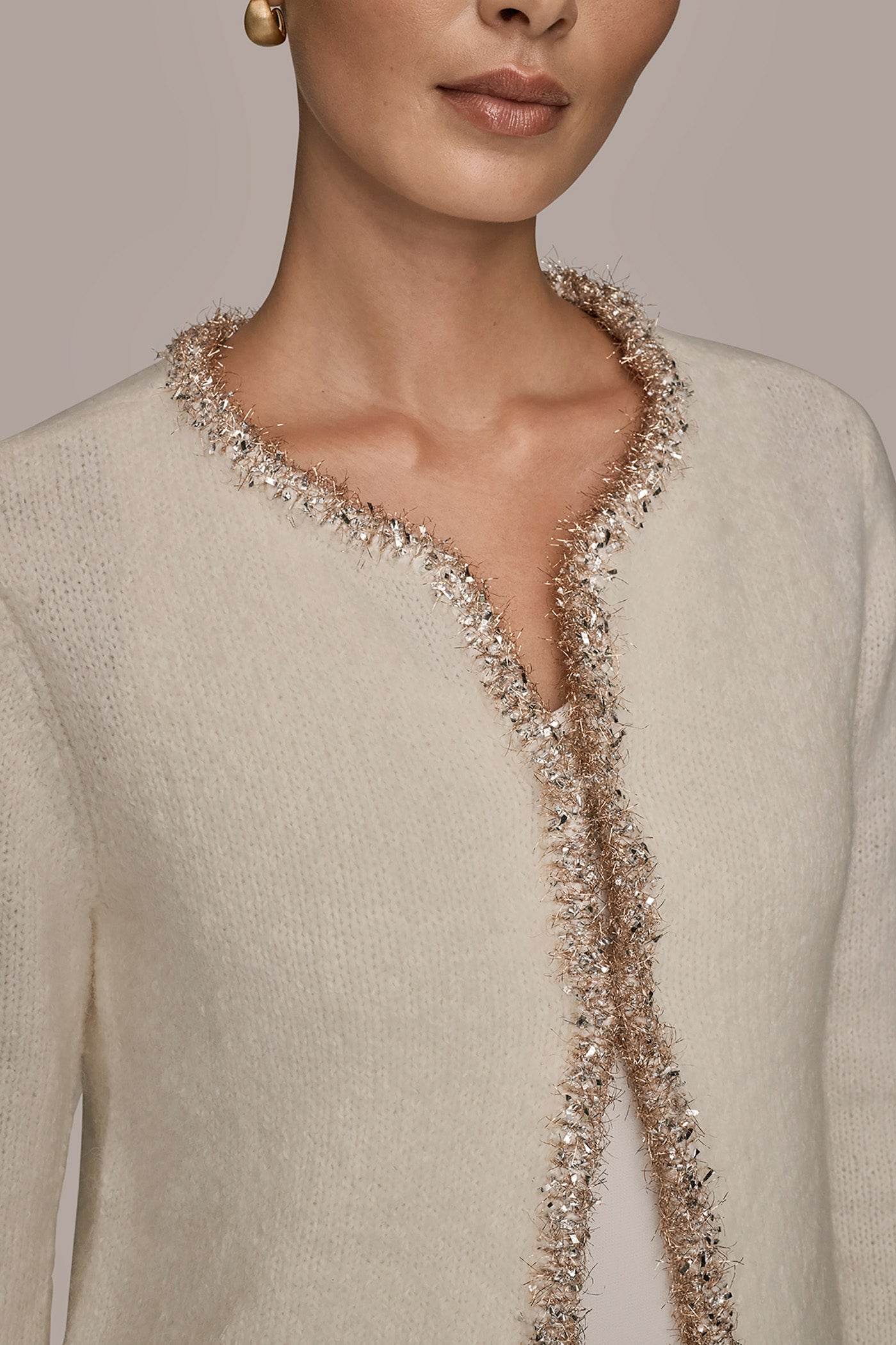 JACKET CARDIGAN WITH SPARKLE PLACKET VIEW 5