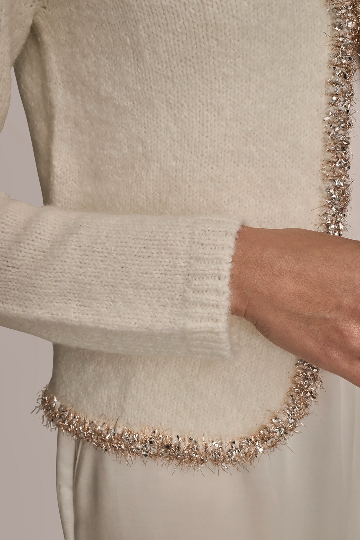 JACKET CARDIGAN WITH SPARKLE PLACKET VIEW 6